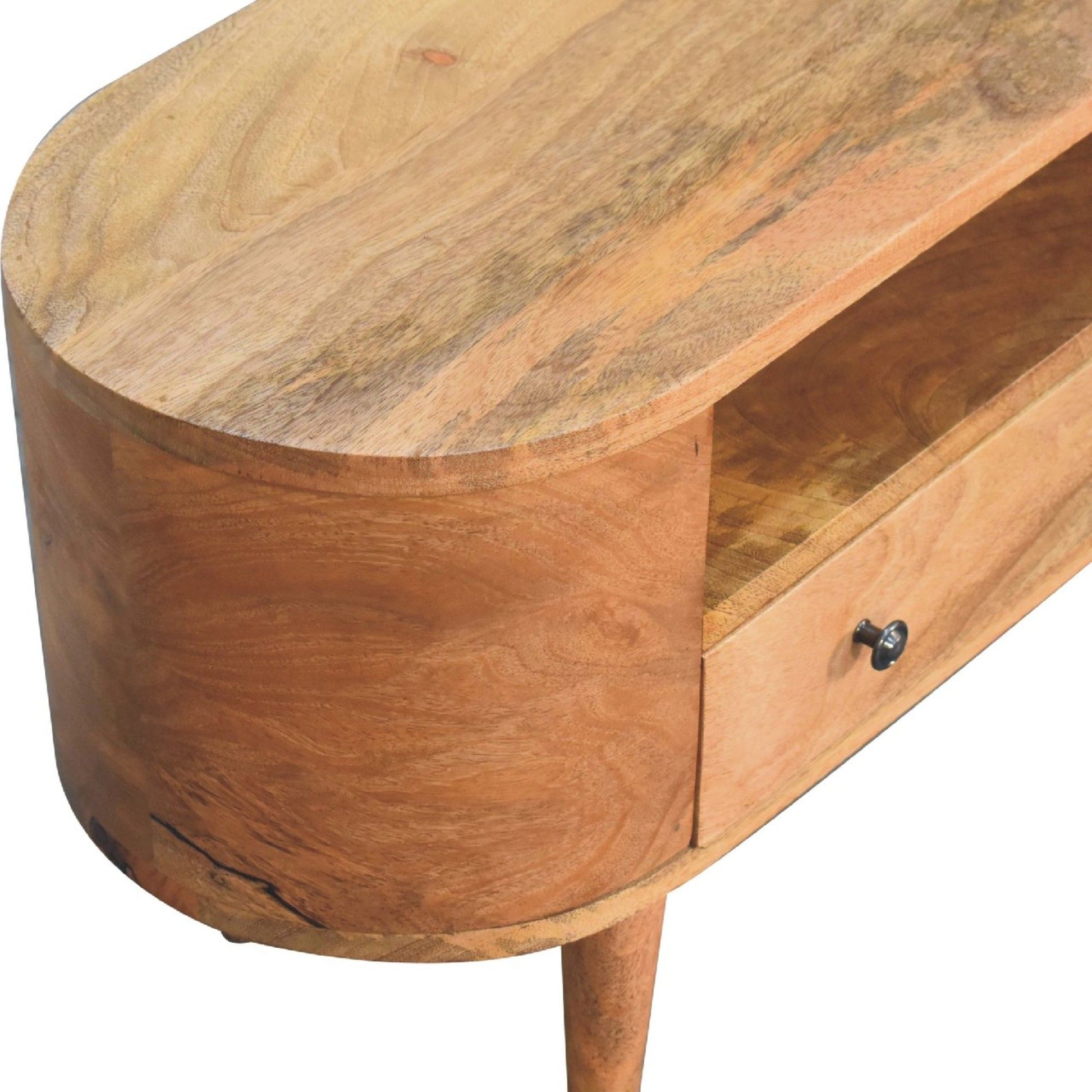 Mini Rounded Entertainment Unit - Oak - Best Buy Furniture