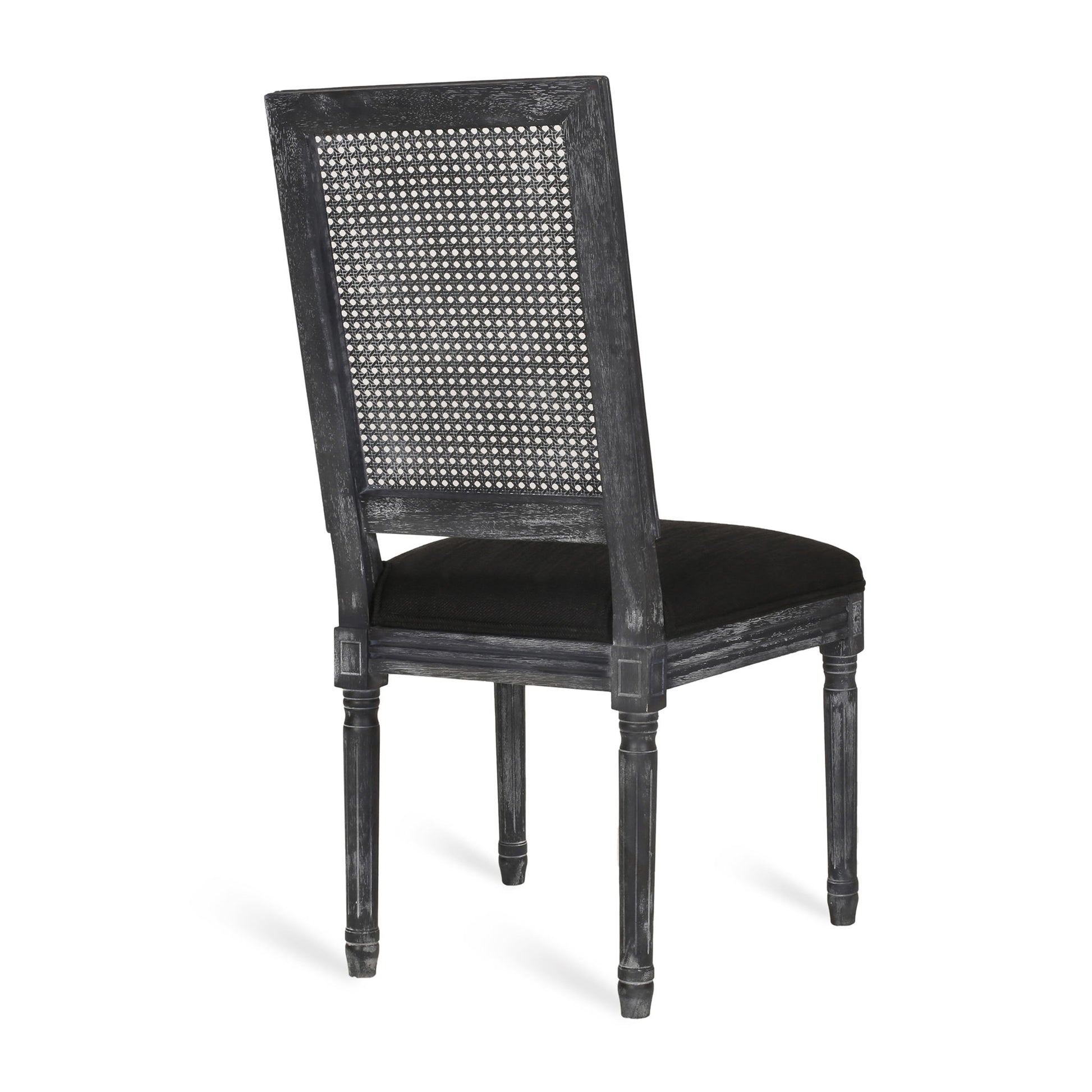 French Country Dining Chair With Rectangular Cane Backrest And Smooth Upholstered Seating - Best Buy Furniture