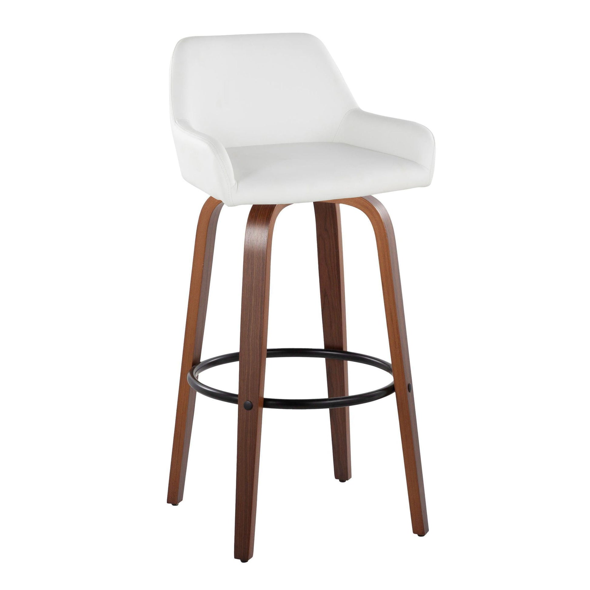 Daniella - Contemporary Fixed Height, Barstool & Swivel And Round Footrest (Set of 2) - Best Buy Furniture