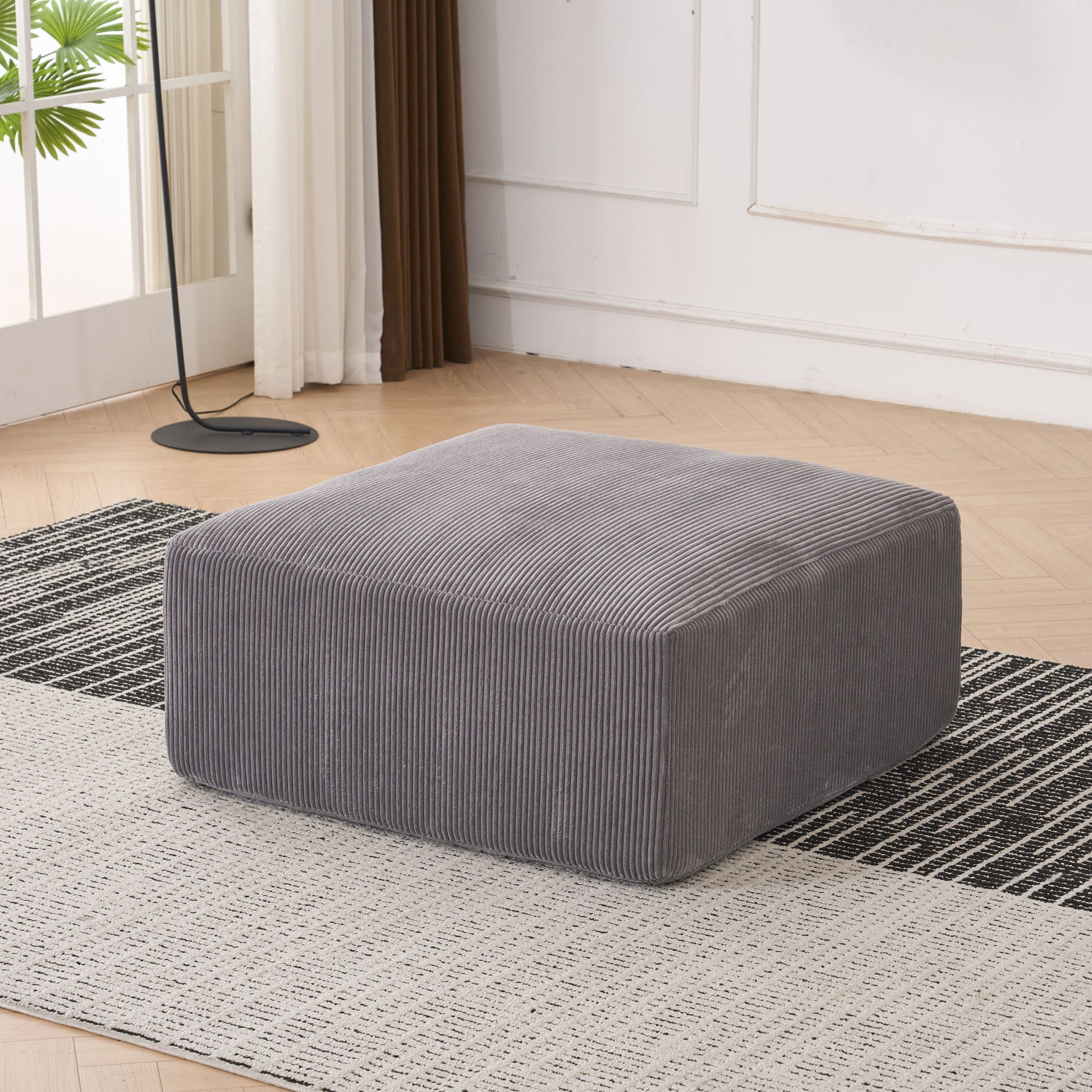 Modular Sectional Sofa With Ottoman, USB And Type C Charger, Petal Armrest Design - Best Buy Furniture