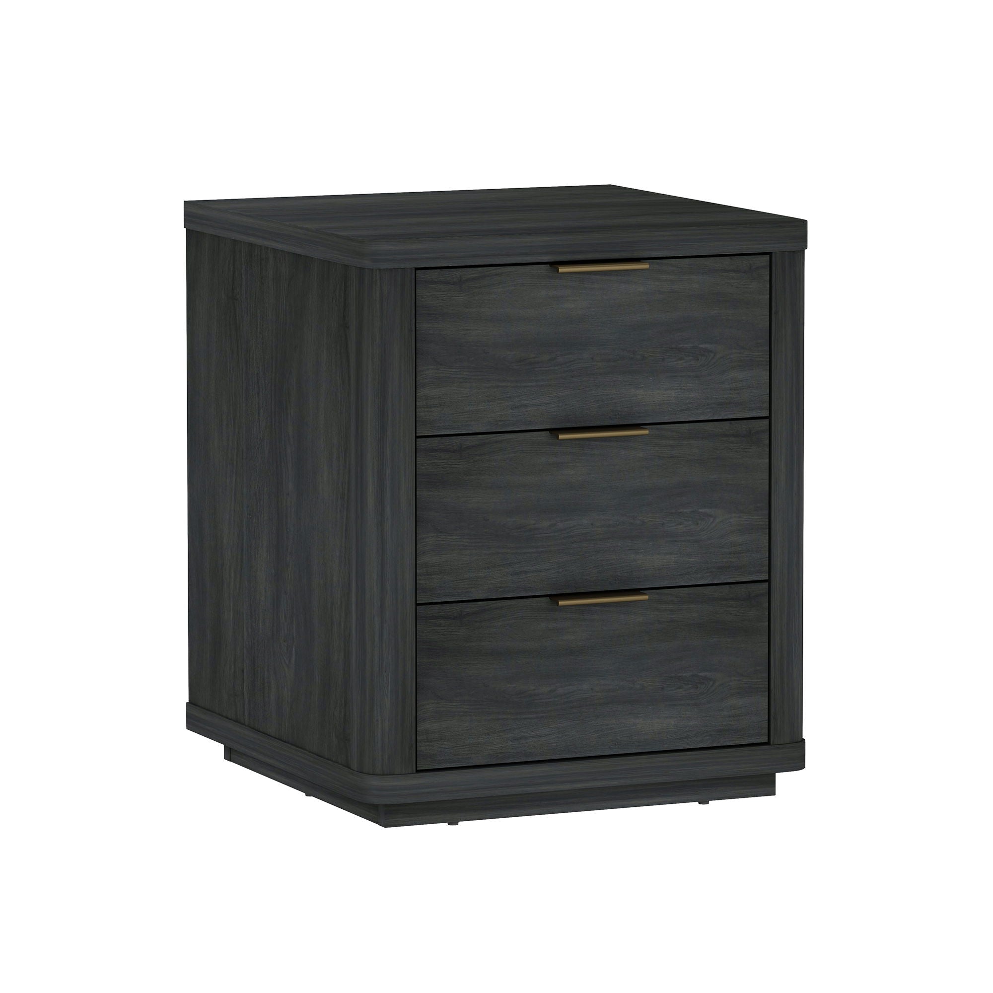 Evelyn - Nightstand With 3 Drawers, Smooth Rounded Edges