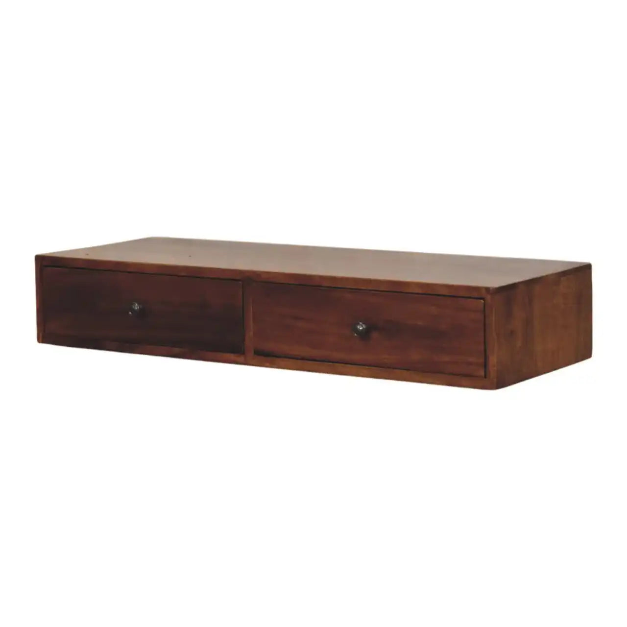 Lunar - 2 Drawer Wall Mounted Console - Brown - Best Buy Furniture