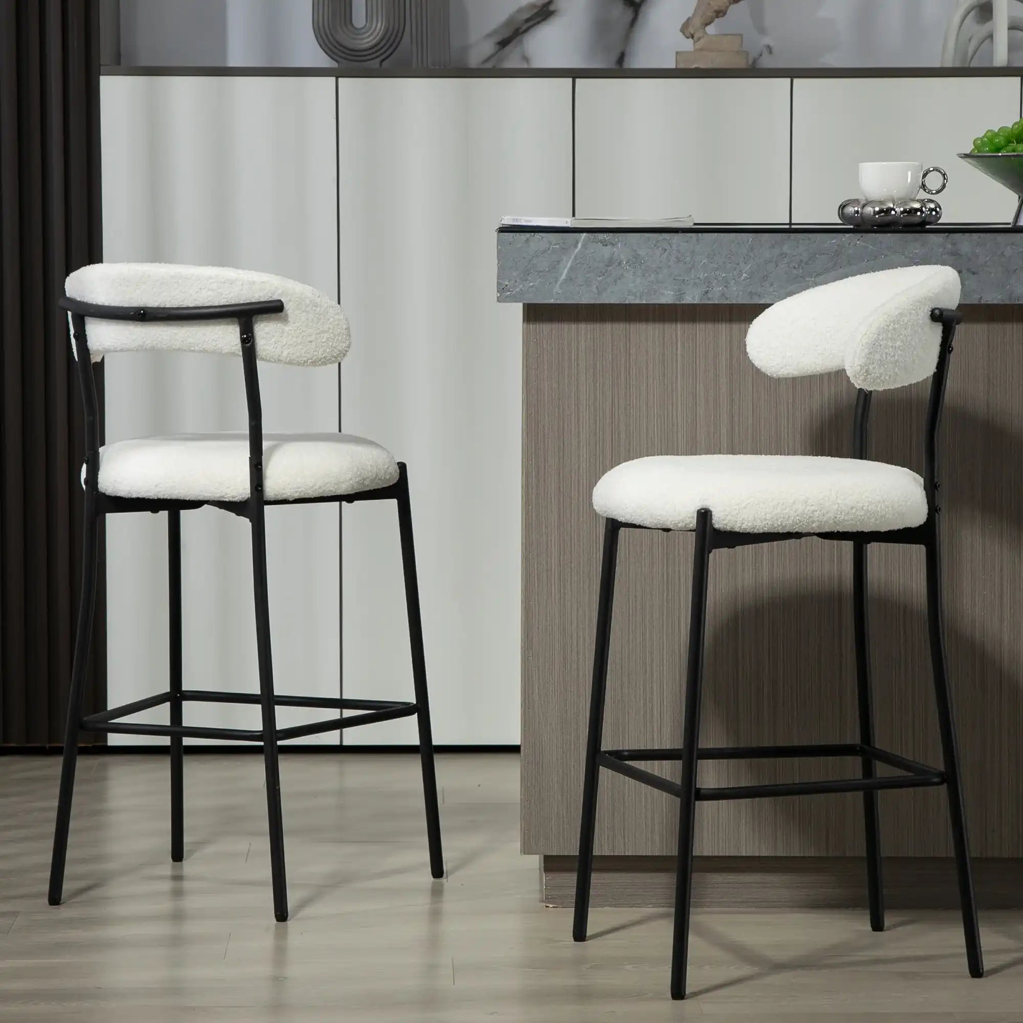 River Modern 26'' Counter Height Bar Stool Teddy Fabric - Best Buy Furniture