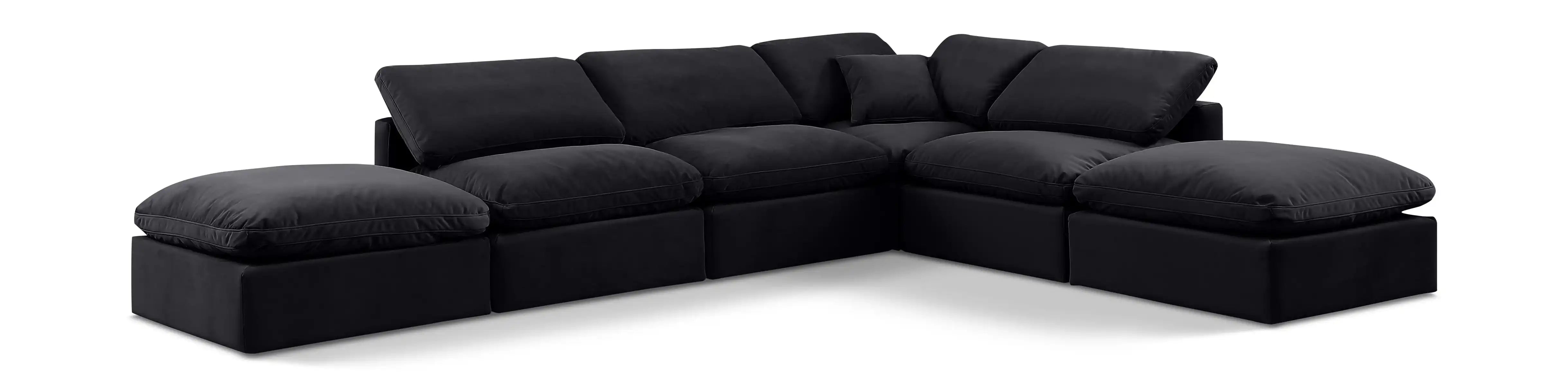 Indulge - Velvet 6 Piece Modular Armless Sectional - Best Buy Furniture