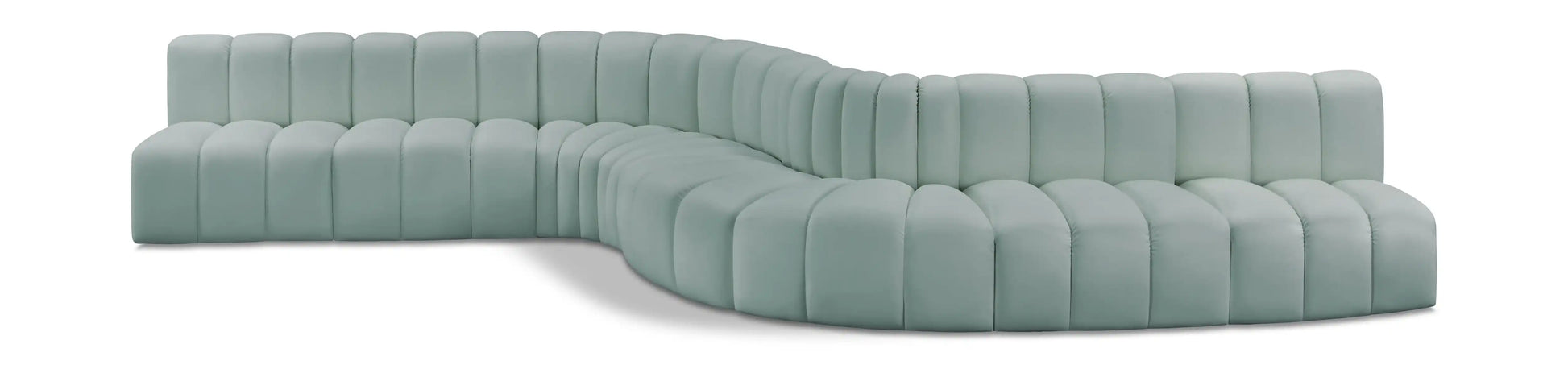 Arc - Faux Leather 8 Piece Curved Modular Sofa - Best Buy Furniture