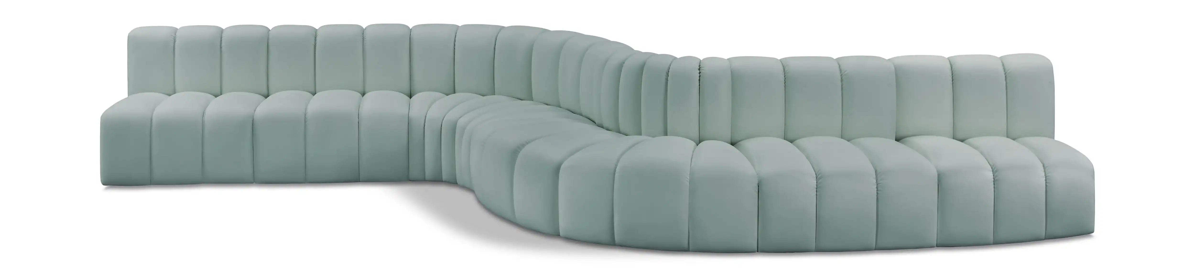 Arc - Faux Leather 8 Piece Curved Modular Sofa - Best Buy Furniture