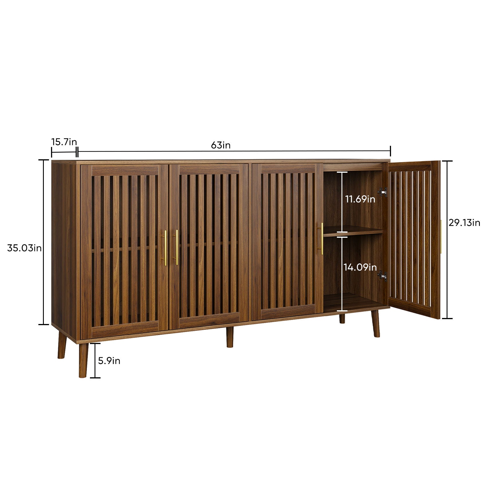 Grille Striped Sideboard Buffet Cabinet With Storage - Best Buy Furniture