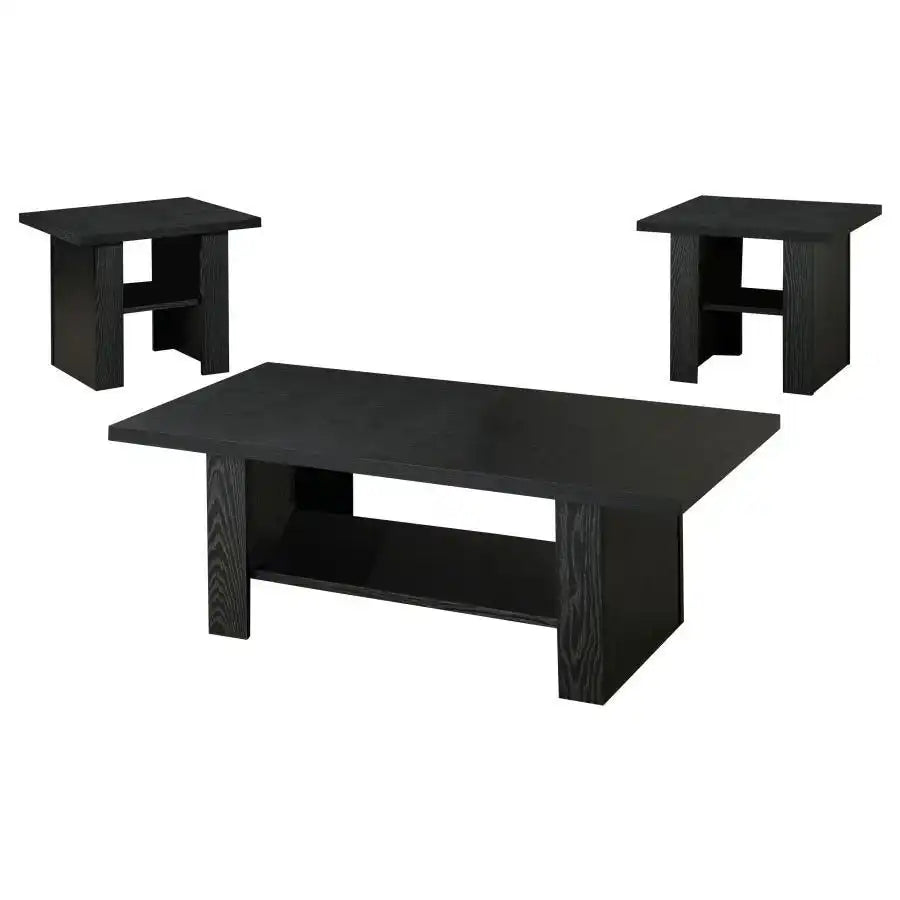 Rodez - 3 Piece Engineered Wood Coffee Table Set - Black Oak - Best Buy Furniture