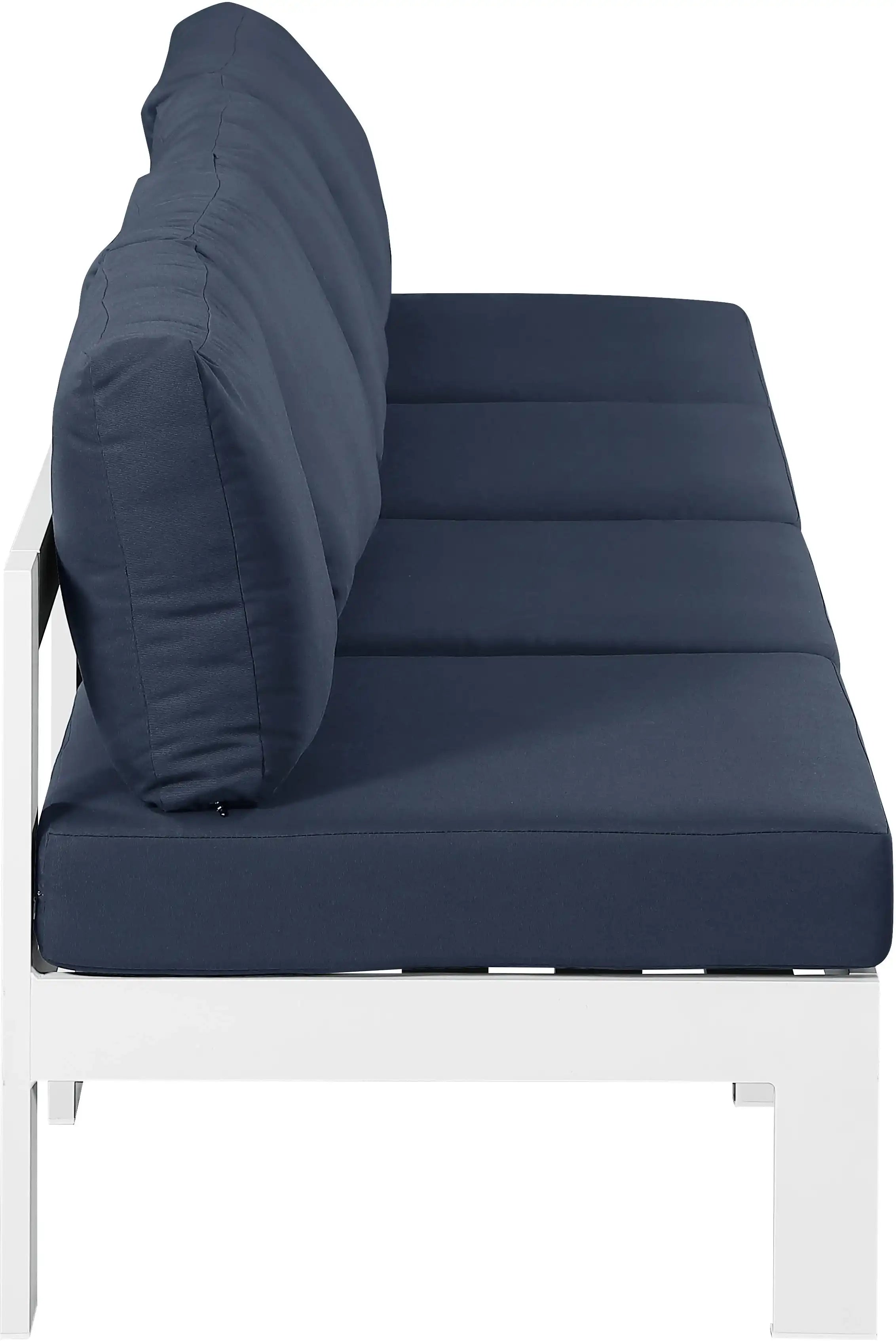 Nizuc - Outdoor Patio 4 Seat Armless Modular Sofa With White Frame - Best Buy Furniture