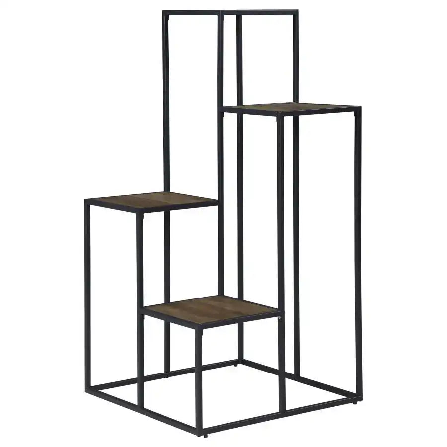Rito - 4-Tier Multi - Display Shelf - Rustic Brown And Black - Best Buy Furniture