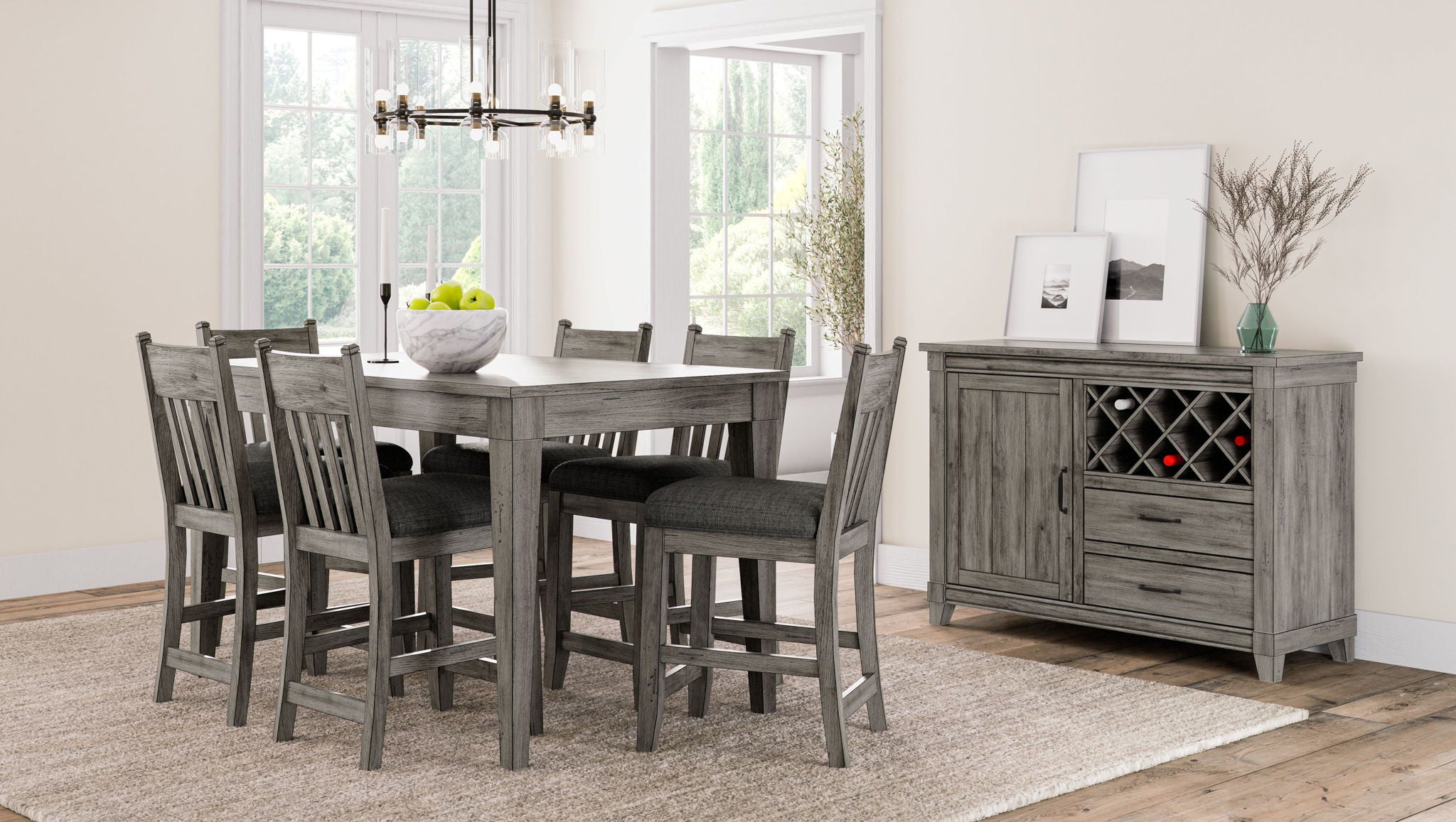 Rustic Counter Height Dining Table - Gray - Best Buy Furniture