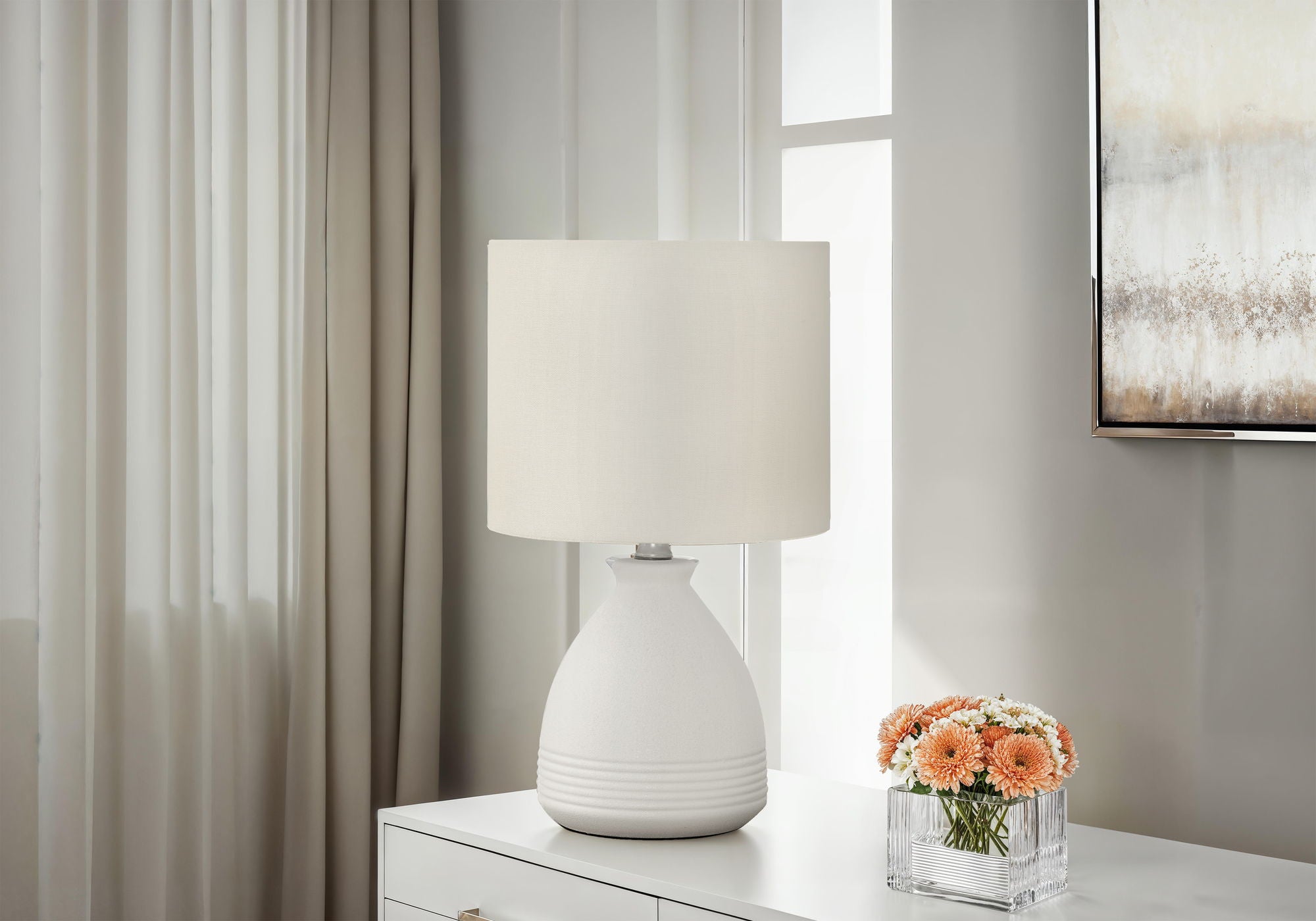 Lighting, Modern Table Lamp - Cream - Best Buy Furniture