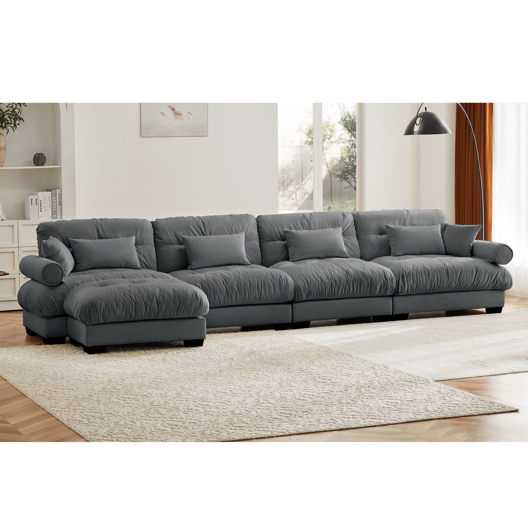 Super Comfort Oversized Modular Sectional Sofa With Movable Ottoman - Best Buy Furniture