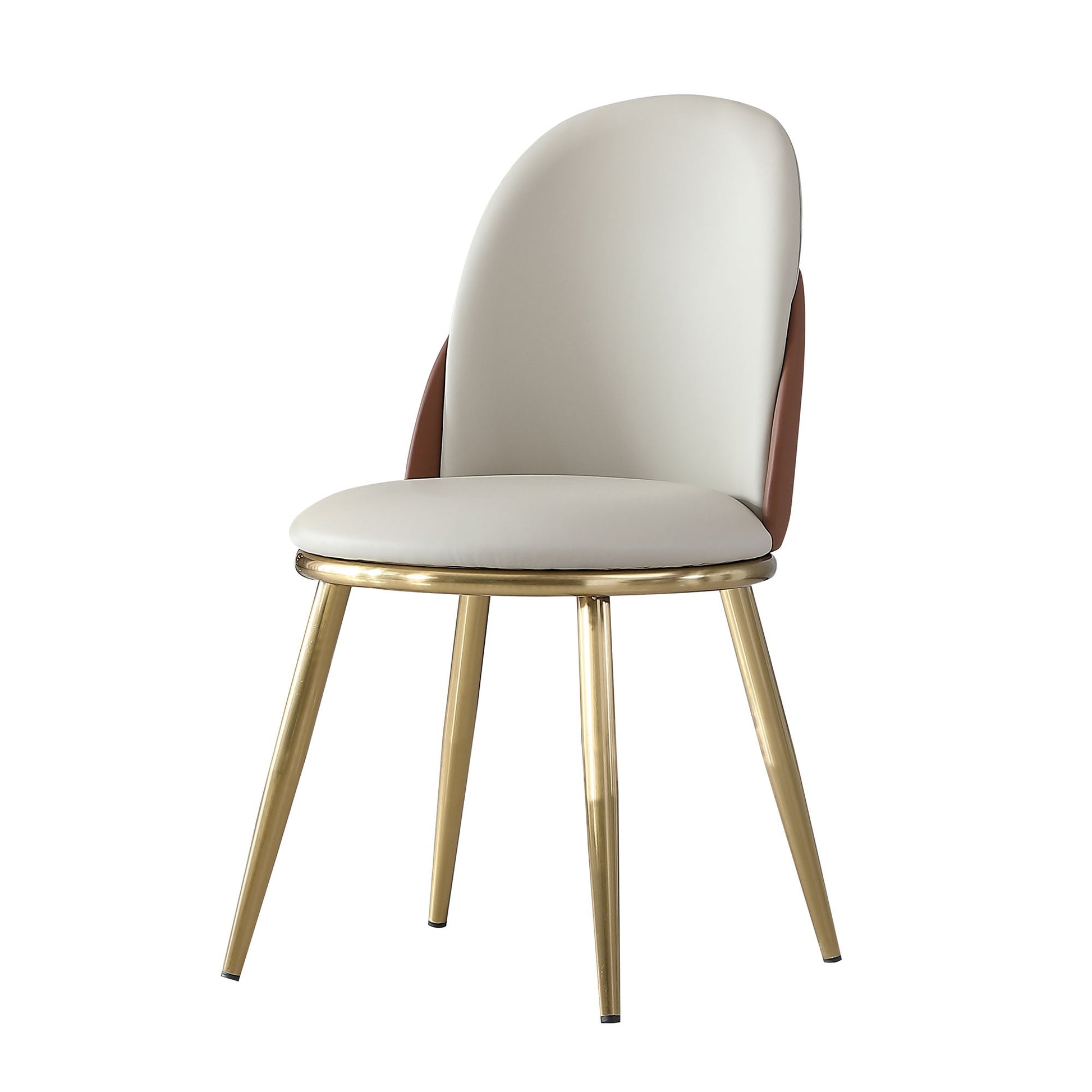 Modern Dining Chairs (Set of 2) With Gold Metal Legs - Beige - Best Buy Furniture