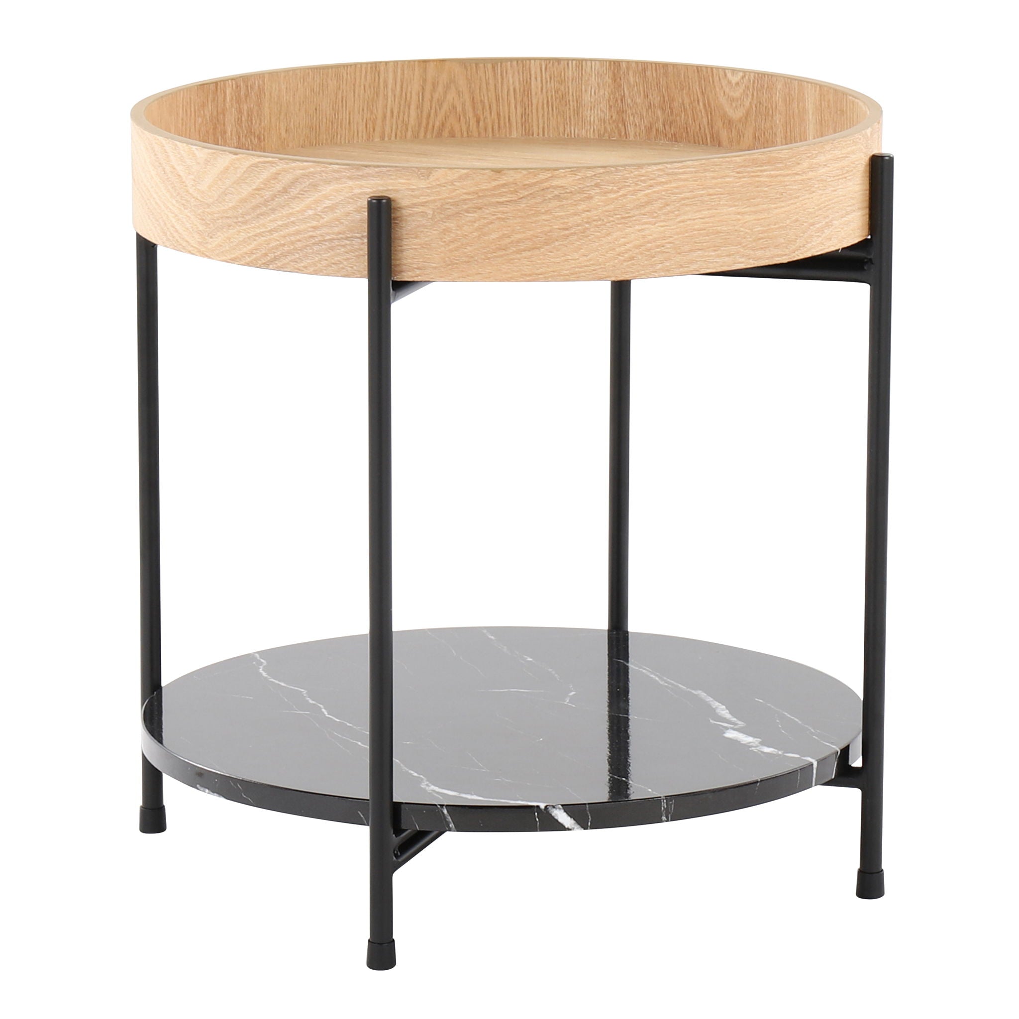 Daniella - Contemporary End Table - Black / Natural - Best Buy Furniture