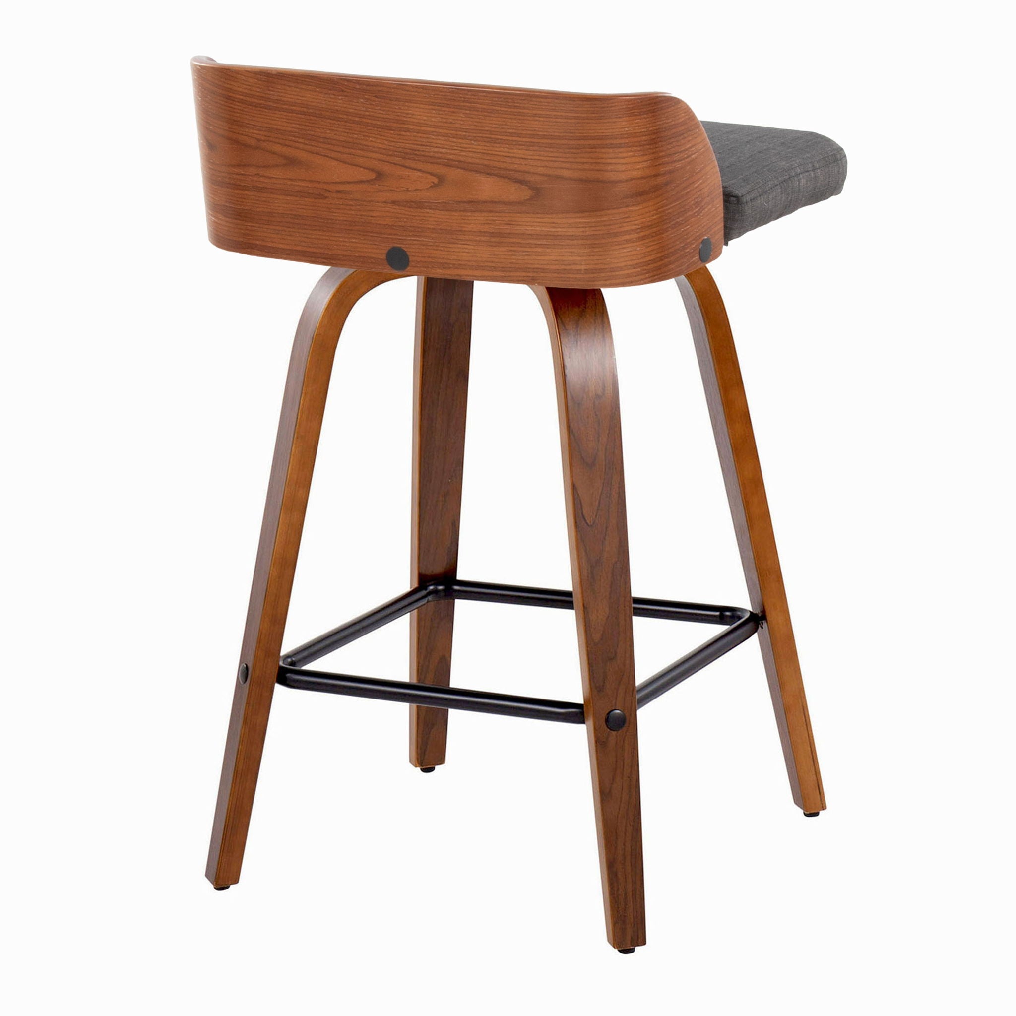 Maya - Mid Century Modern Fixed Height Counter Stool With Swivel And Square Footrest (Set of 2) - Best Buy Furniture