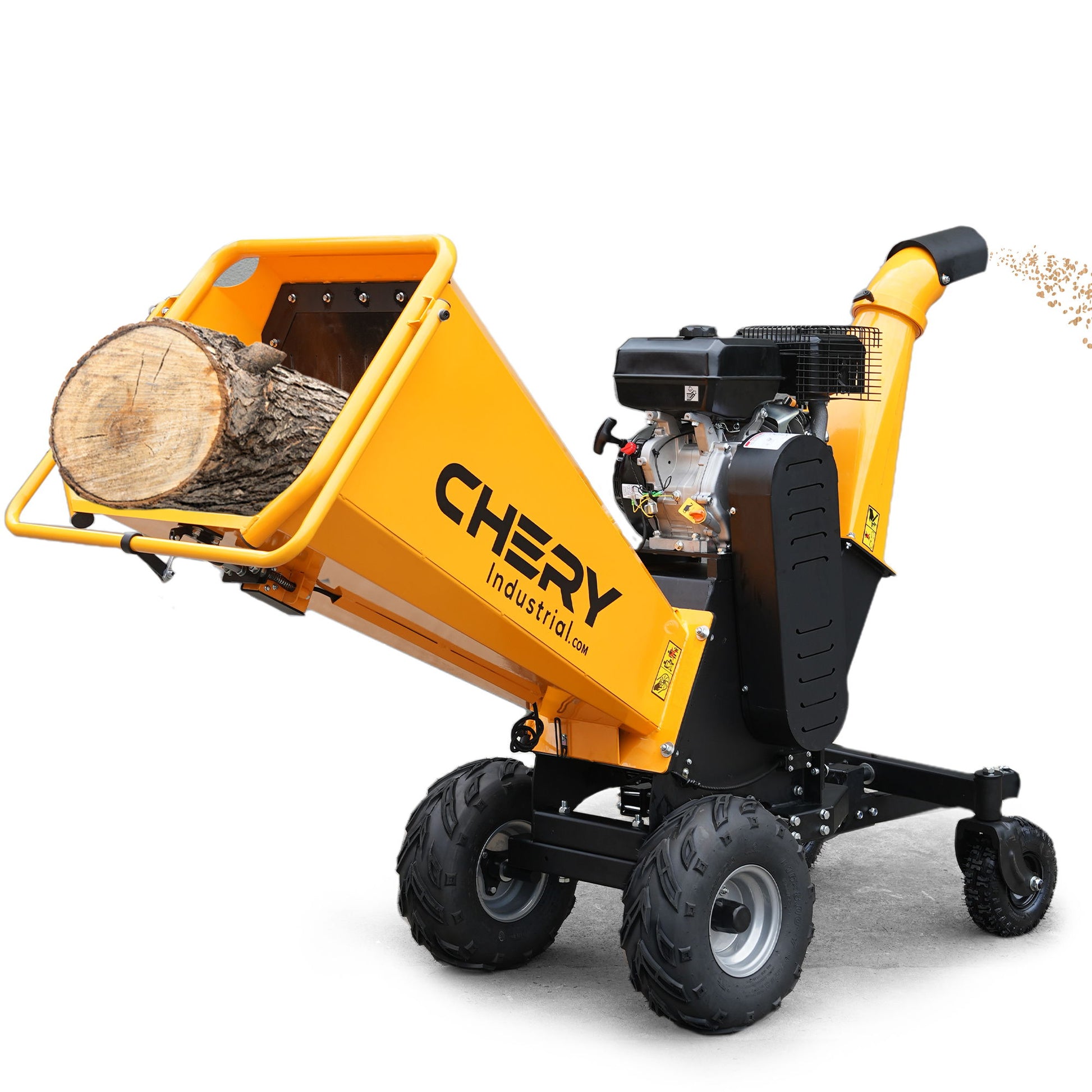 6'' 420Cc 15Hp Pull Start Gas Powered 4 - Wheels Chipper Shredder Mulcher With Towbar / Stop Bar - Yellow - Best Buy Furniture