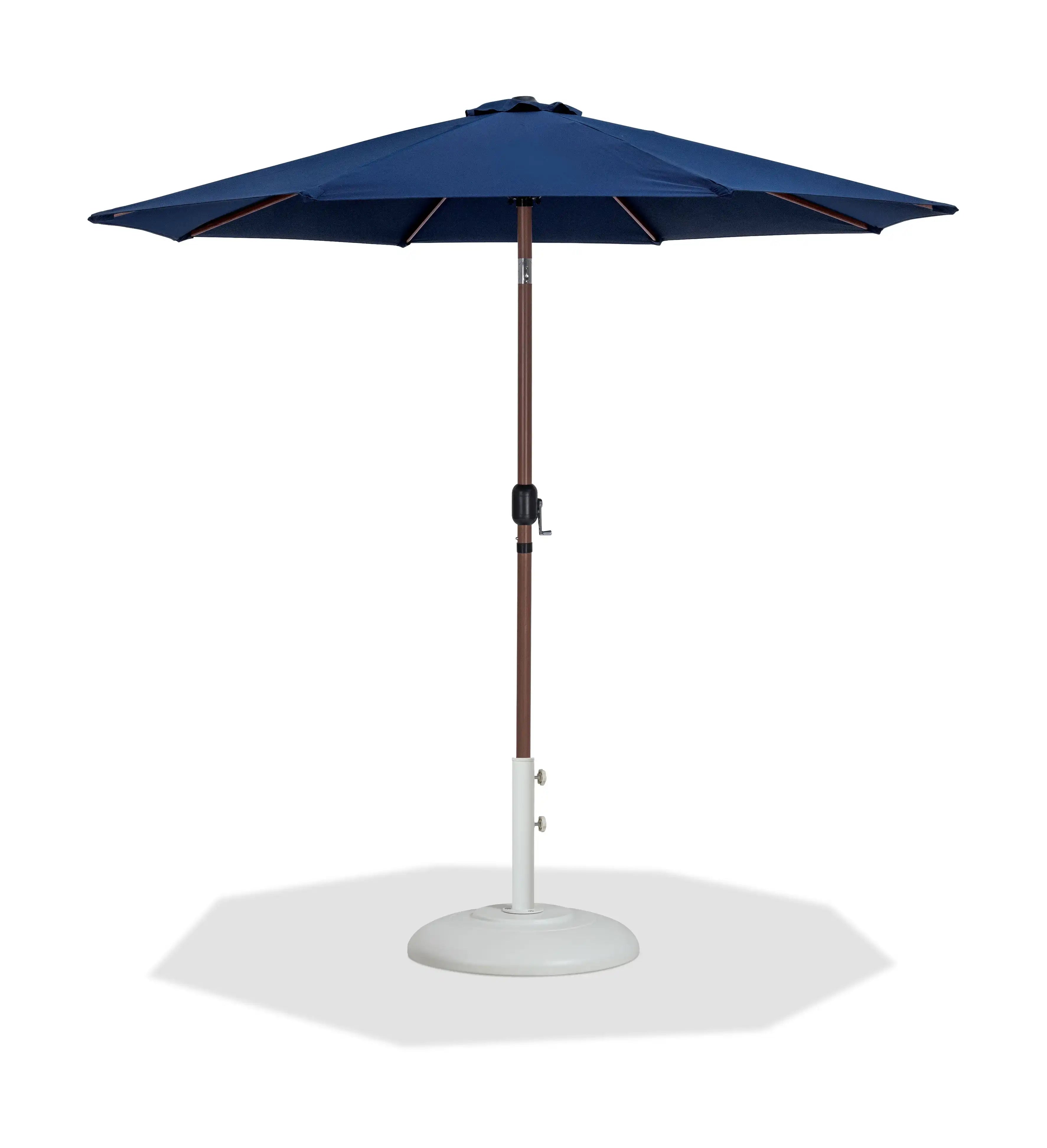 Fiji - Aluminum Patio Umbrella With Round White And Teak Base - Best Buy Furniture