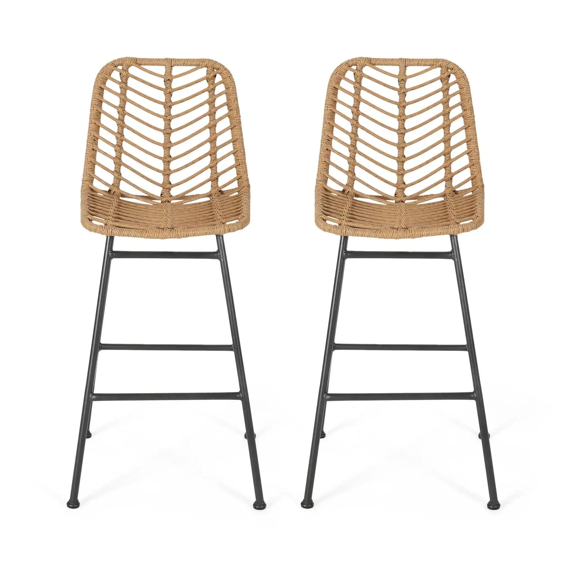 Sawtelle - Outdoor Wicker Barstools (Set of 2) - Best Buy Furniture