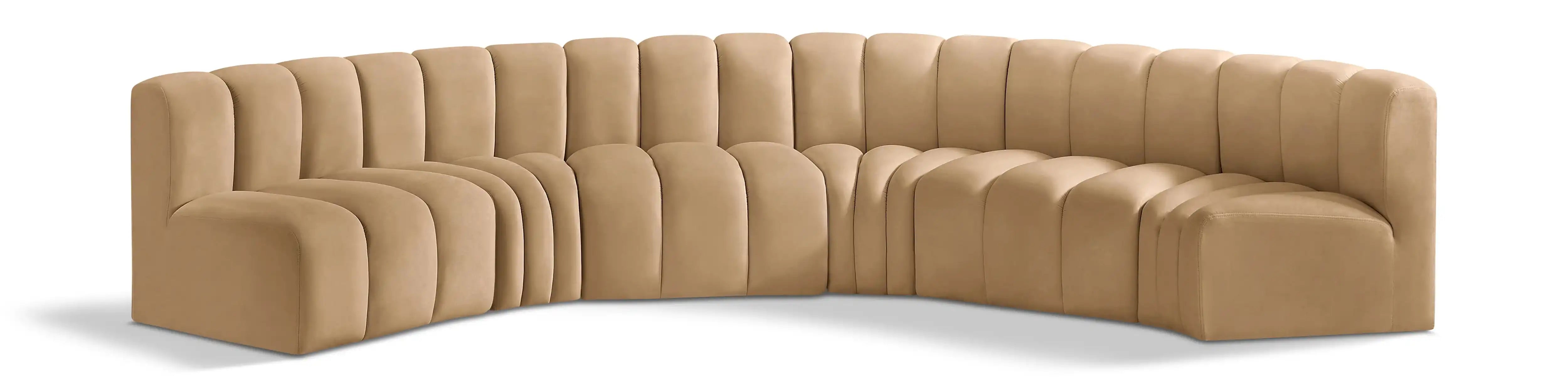 Arc - Velvet 6 Piece U-Shaped Modular Sofa - Best Buy Furniture