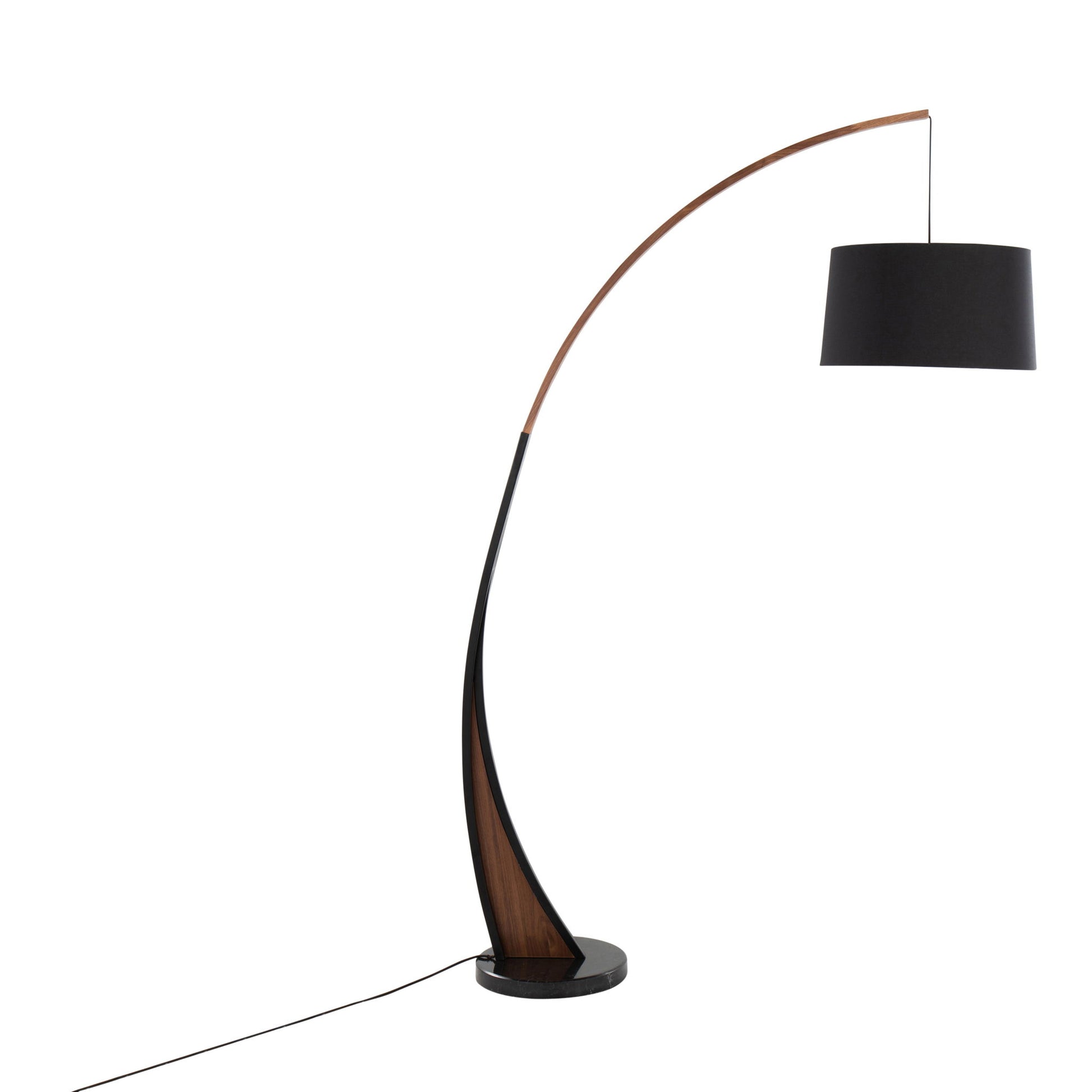 Noah - Mid-Century Modern Floor Lamp - Walnut - Best Buy Furniture