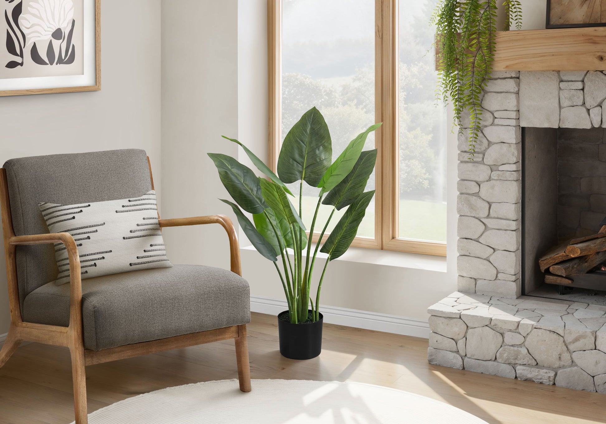 37" Tall, Artificial Plant, Aureum Tree, Indoor, Faux, Fake, Floor, Greenery, Potted, Real Touch, Decorative - Green / Black - Best Buy Furniture