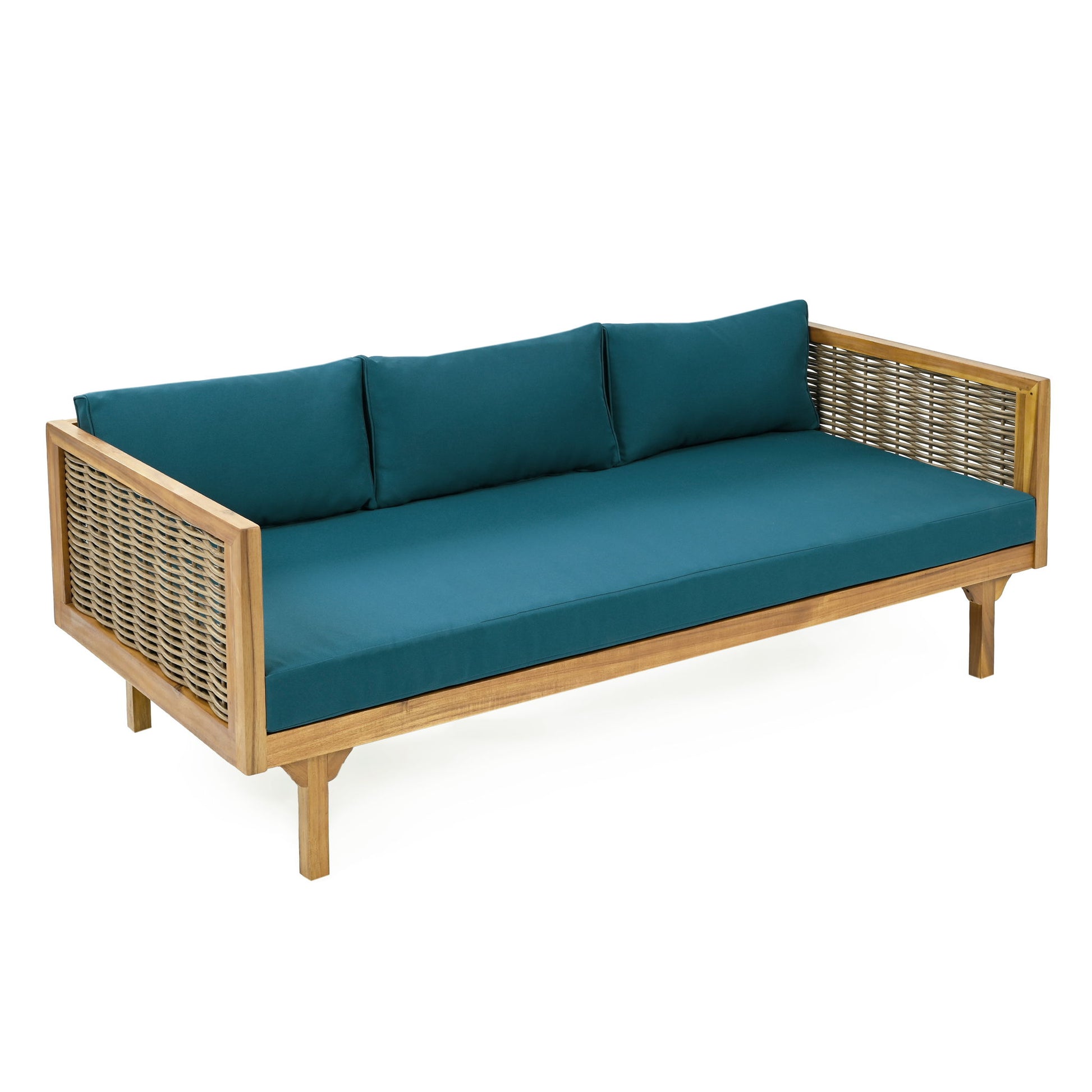 Claremont - 3 Seater Daybed Teak Acacia Wood Water Resistant Cushions - Best Buy Furniture