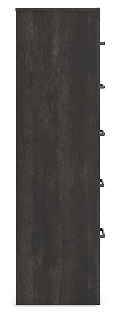 Hollivern - Five Drawer Chest - Dark Gray - Best Buy Furniture