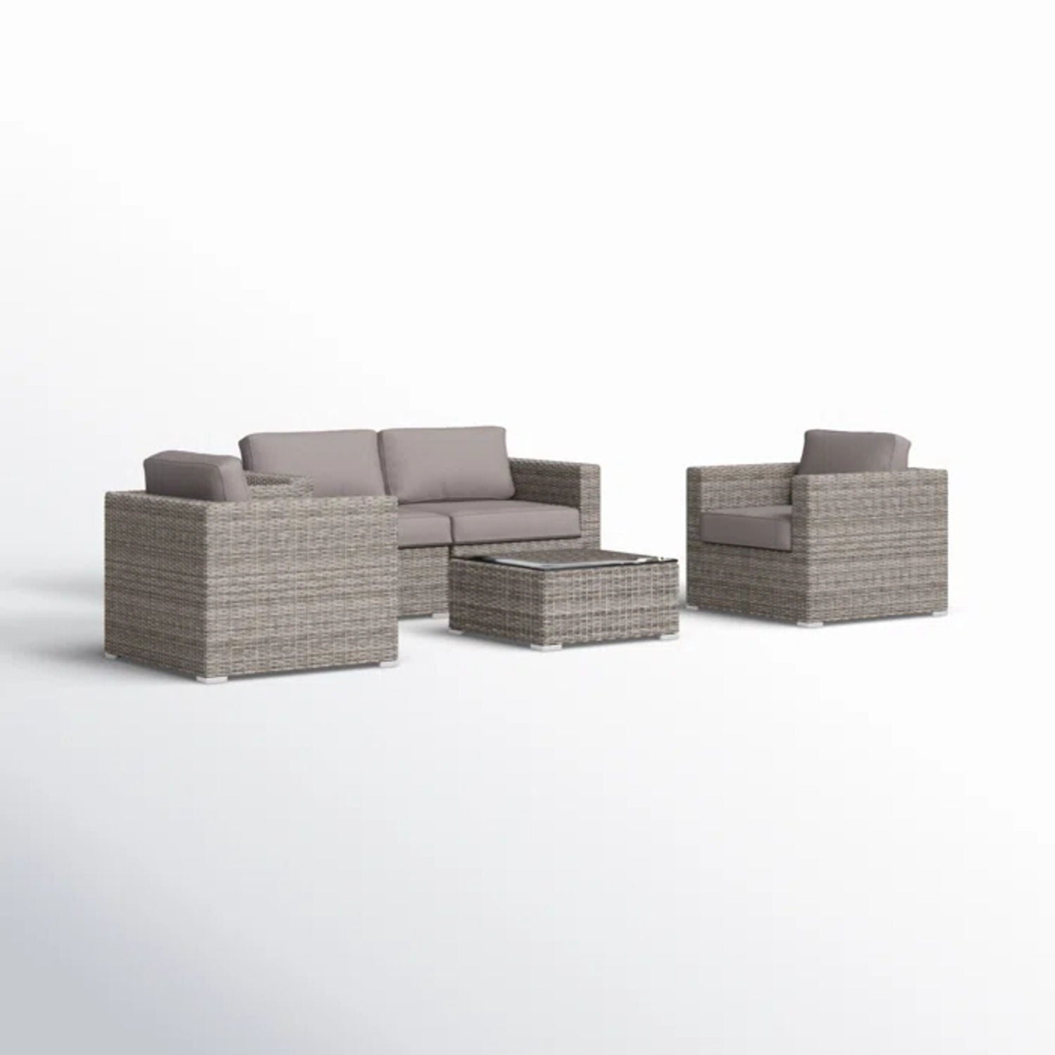 Wicker Seating Group Set With Table And Cushions - Best Buy Furniture
