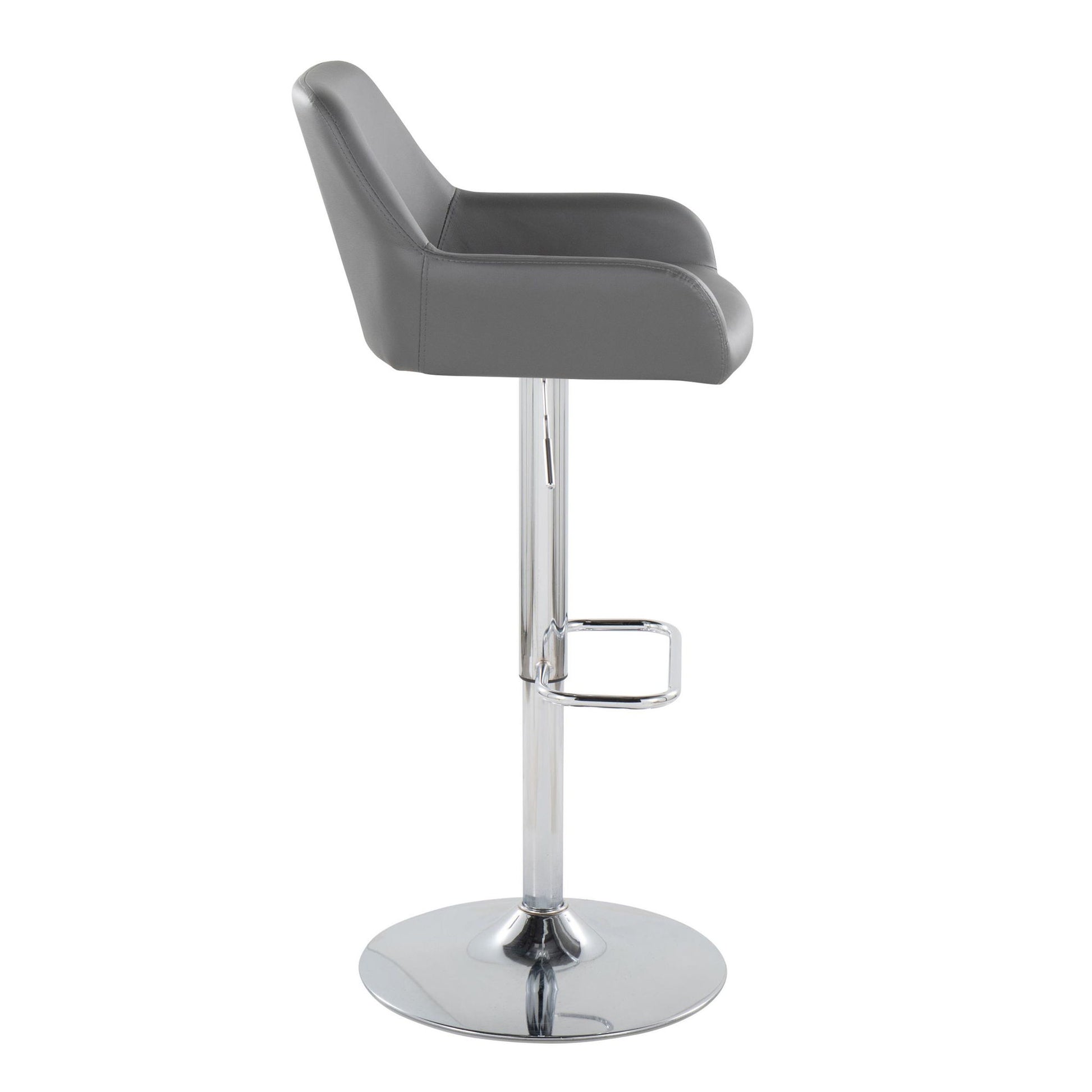Daniella - Contemporary Adjustable Barstool With Swivel With Rounded Rectangle Footrest (Set of 2) - Best Buy Furniture