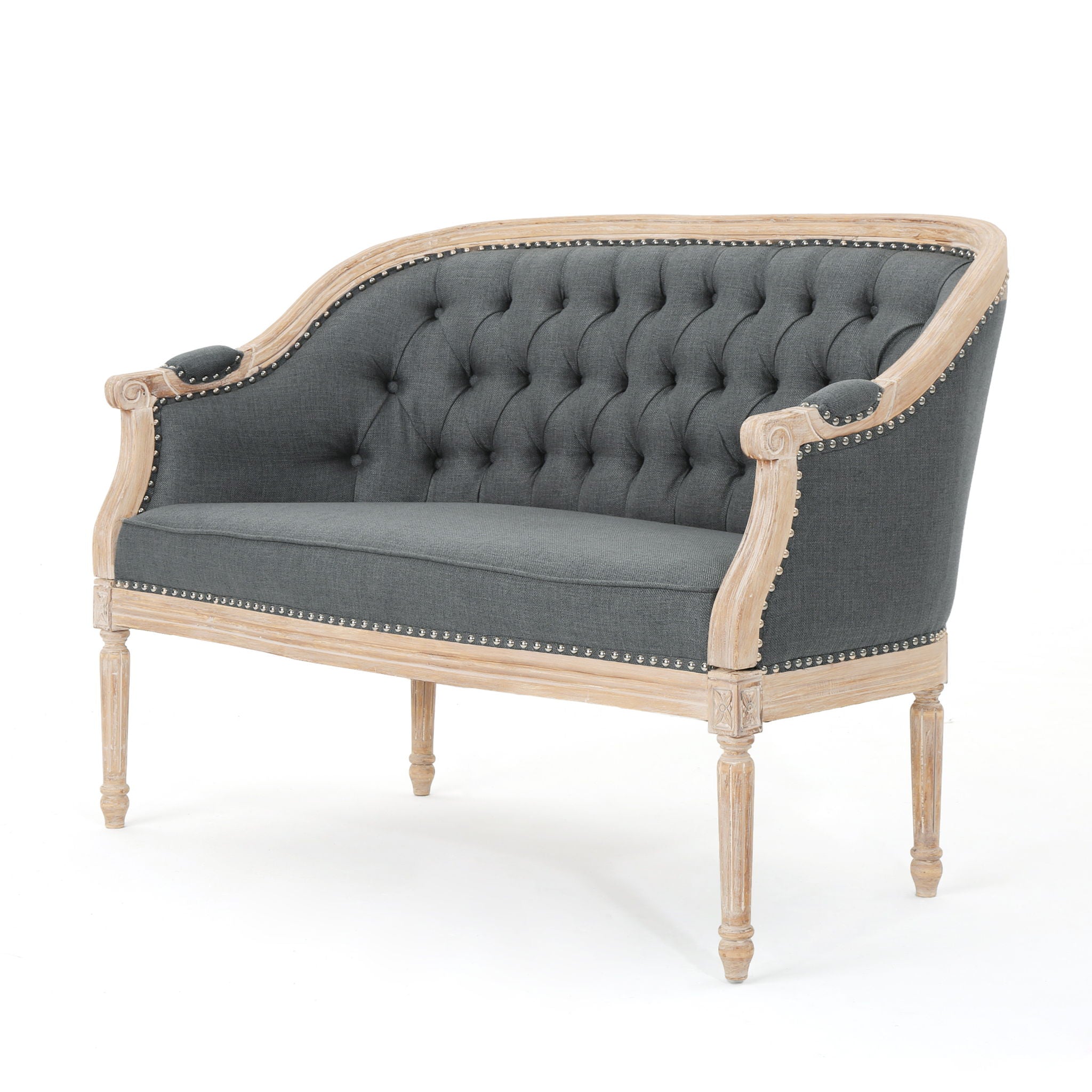 French Country Chesterfield Style Tufted Loveseat - Best Buy Furniture