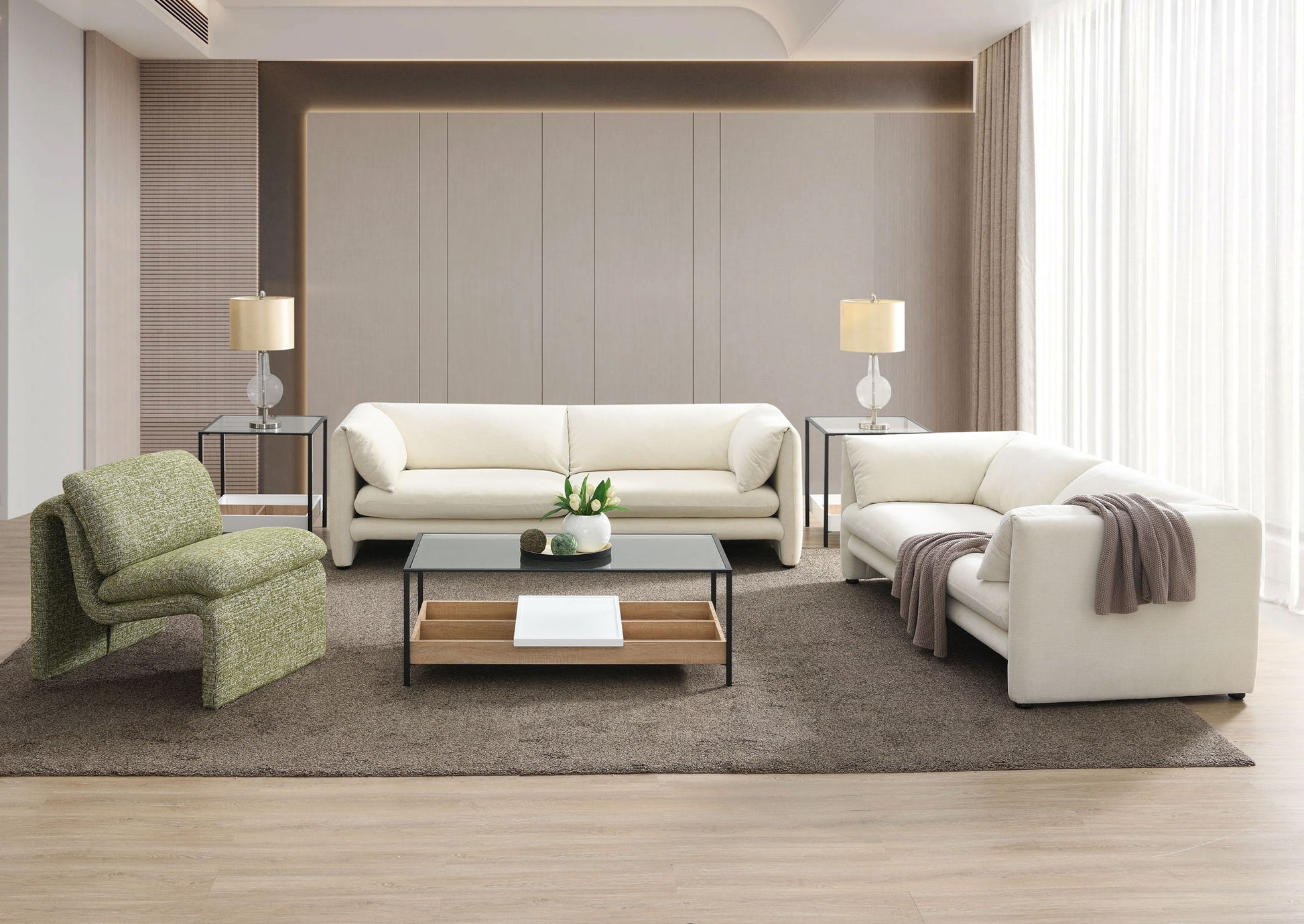 Jaeda - 3 Piece Living Room Set With Elegant Accent Chair - Best Buy Furniture