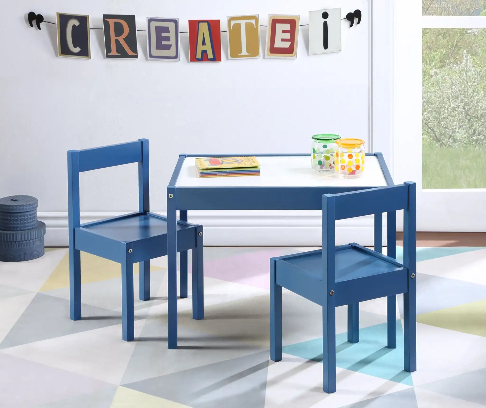 Gibson - 3-Piece Dry Erase Kids Table & Two Chair Set - Best Buy Furniture