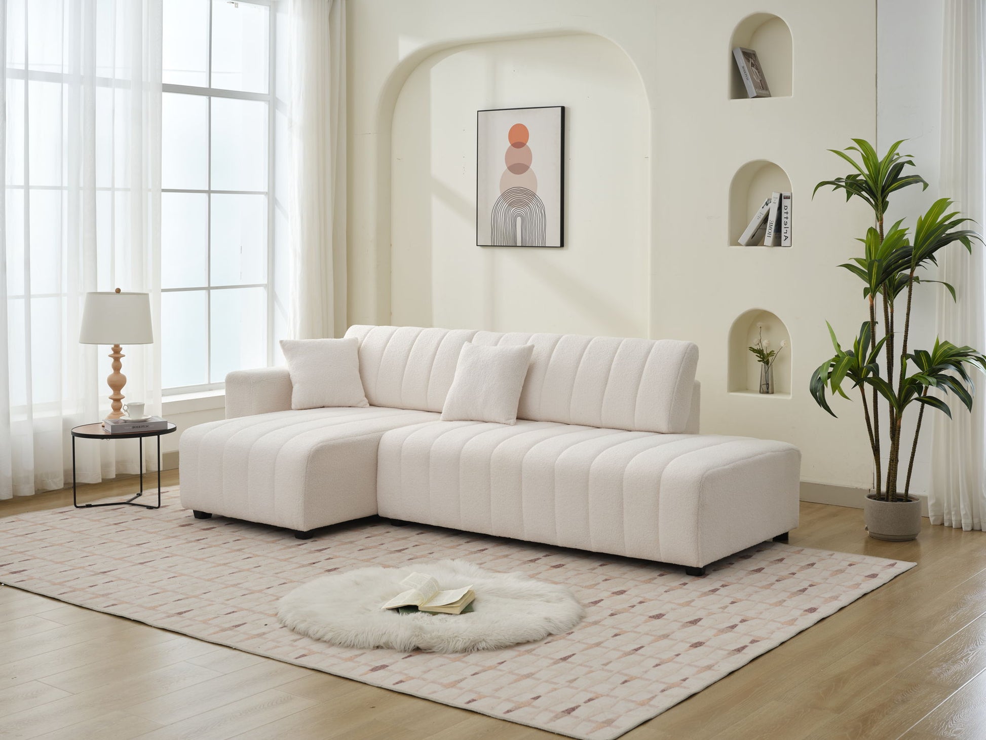 Jessica - Lamb Wool Sectional Sofa With Chaise, Versatile Configuration - Best Buy Furniture