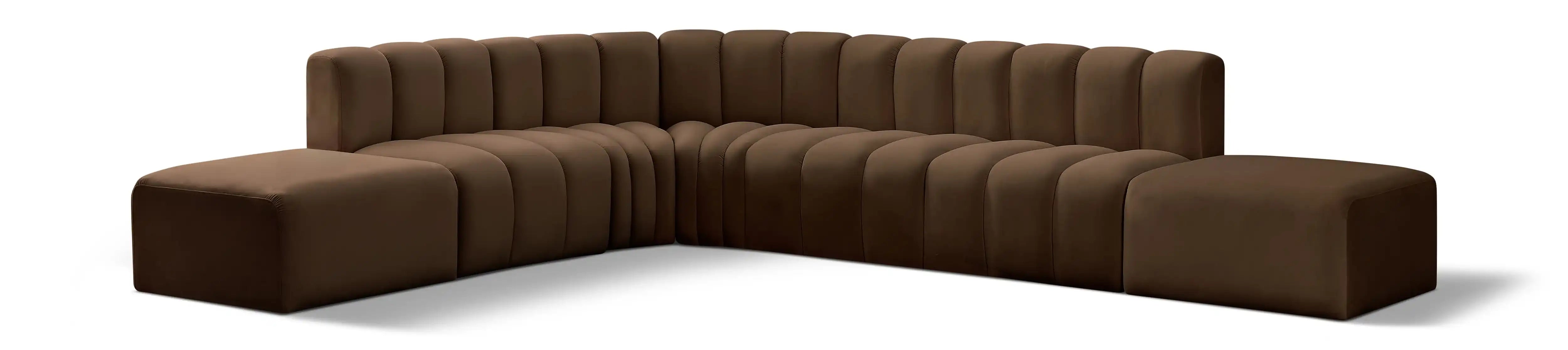 Arc - Velvet 7 Piece Corner Modular Sofa - Best Buy Furniture