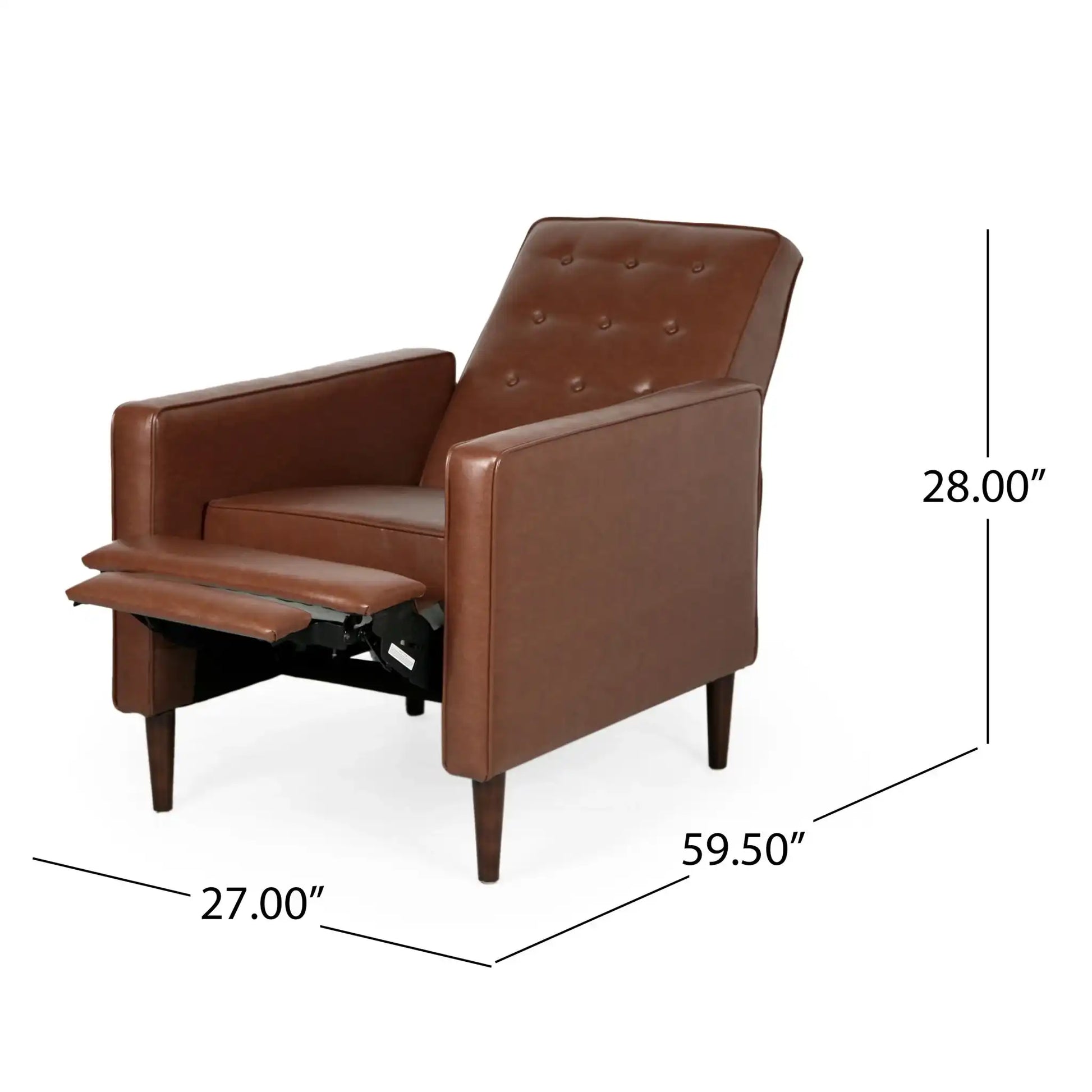 Mid-Century Modern Recliner With Button Tufted Waffle Stitch - Best Buy Furniture