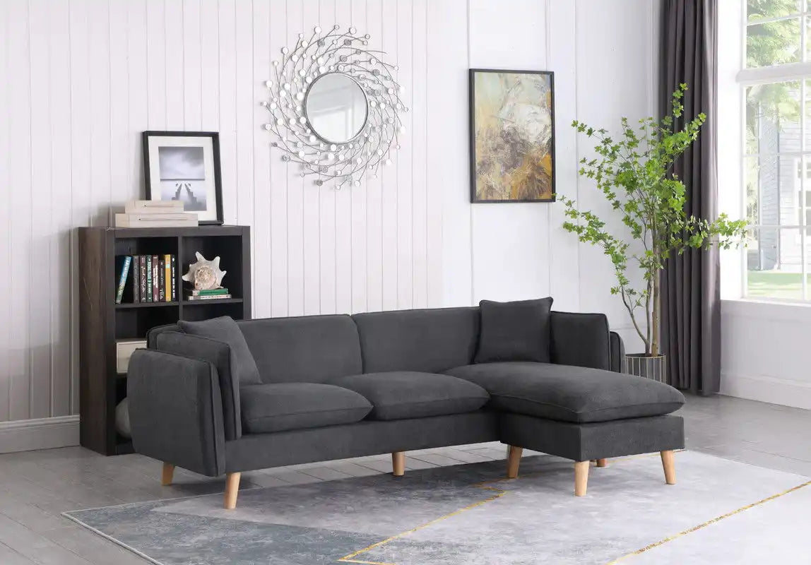 Brayden - Fabric Sectional Sofa Chaise - Best Buy Furniture
