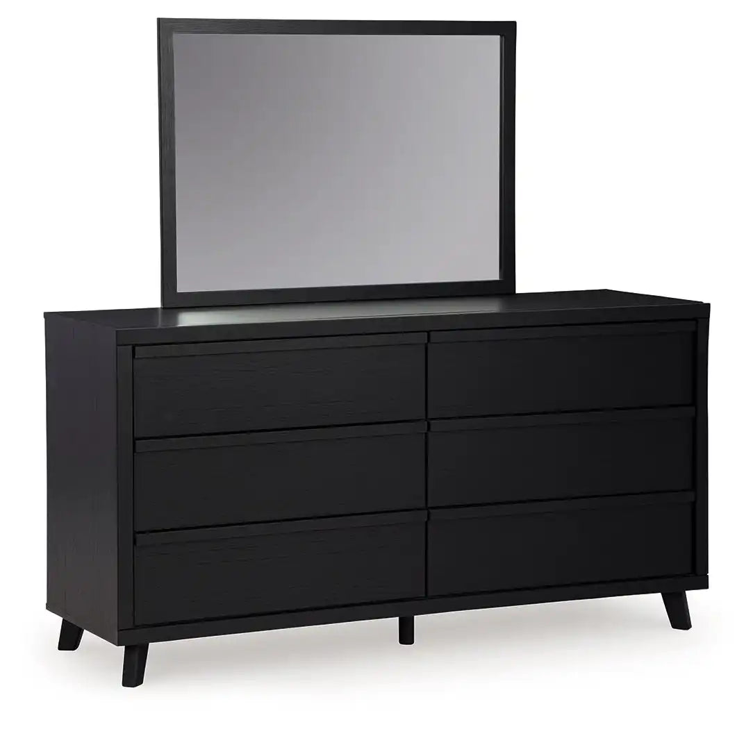 Danziar - Dresser And Mirror - Black - Best Buy Furniture
