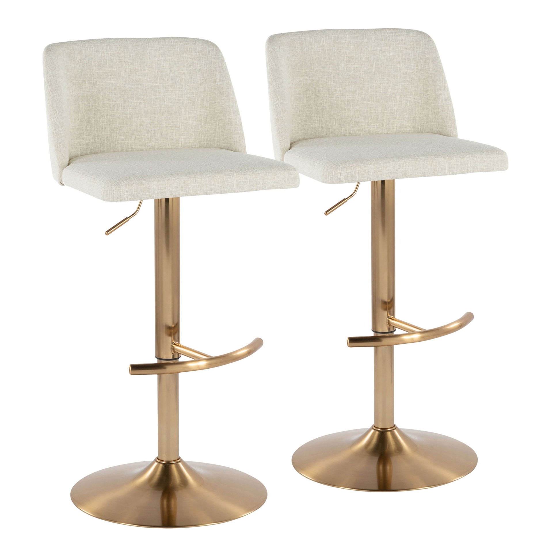 Toriano - Contemporary Adjustable Barstool Swivel With Rounded T Footrest (Set of 2) - Best Buy Furniture