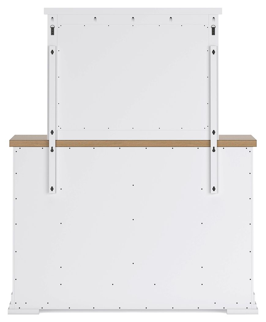 Ashbryn - Dresser And Mirror - White / Natural - Best Buy Furniture