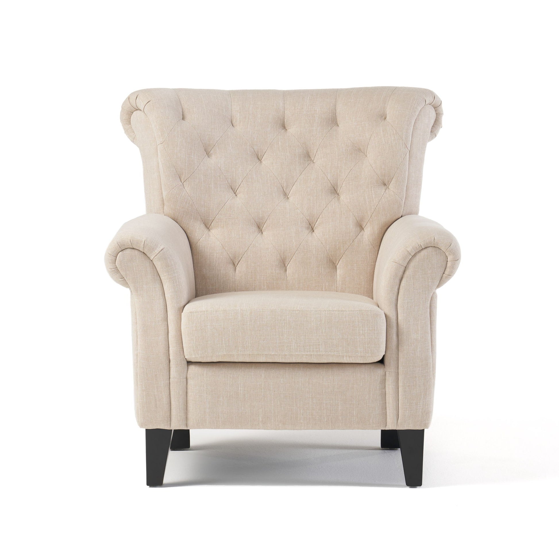 Springfield - Tufted Club Chair Stylish Upholstery - Light Beige - Best Buy Furniture