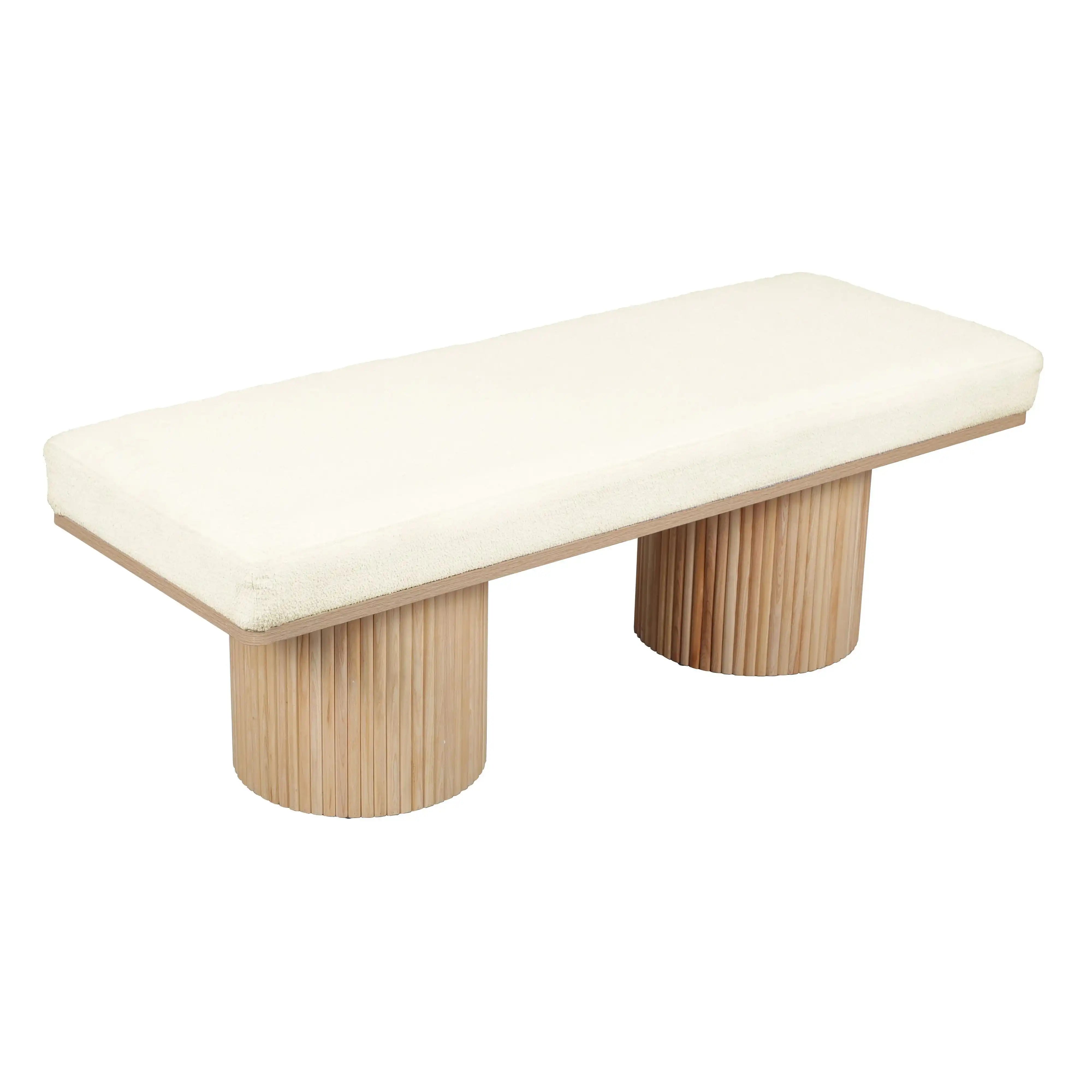 Sagano - Dyed-Yarn Bench - Natural / White - Best Buy Furniture