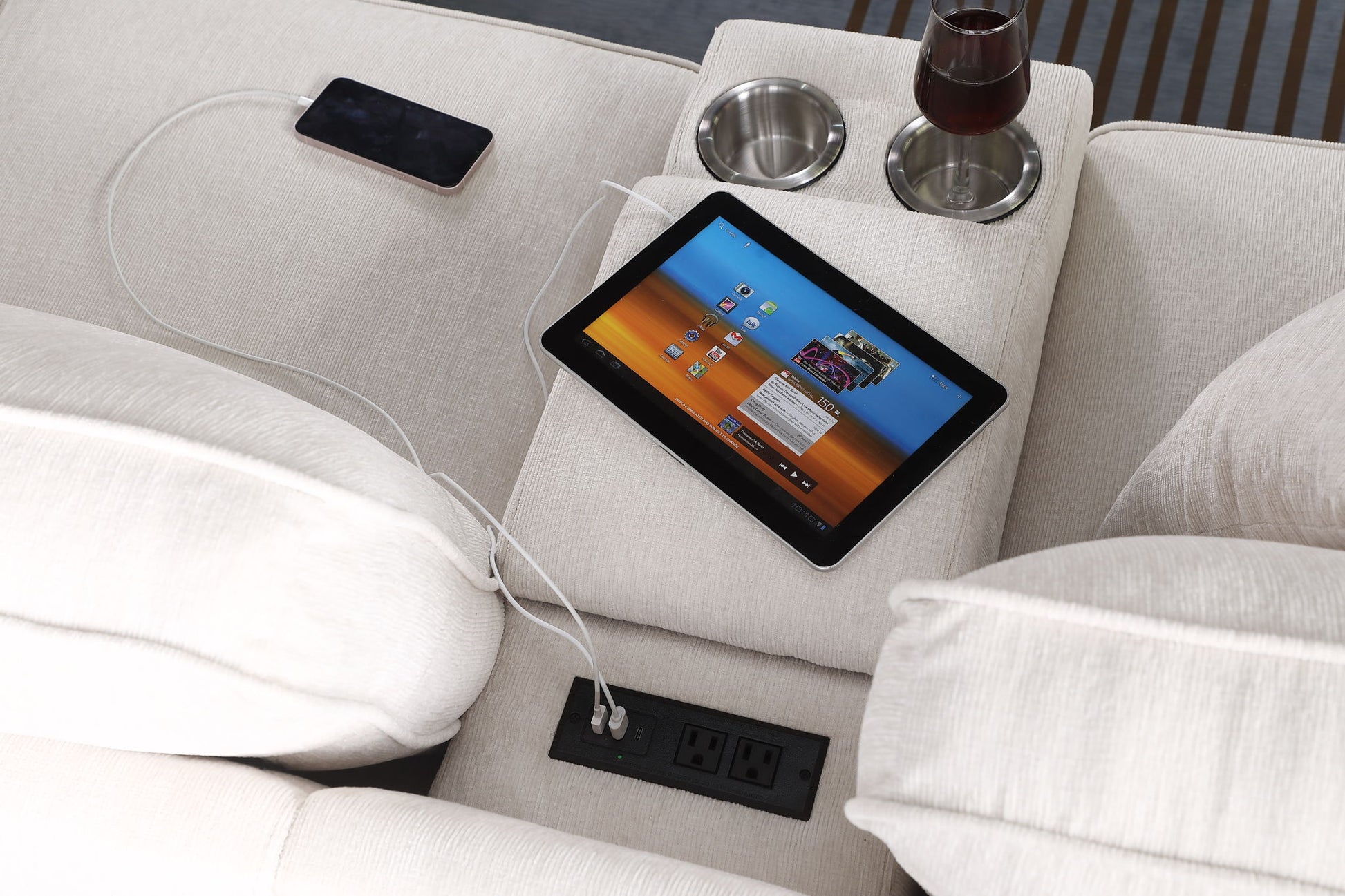 Ted - Sectional Sofa With Ottoman - Beige - Best Buy Furniture