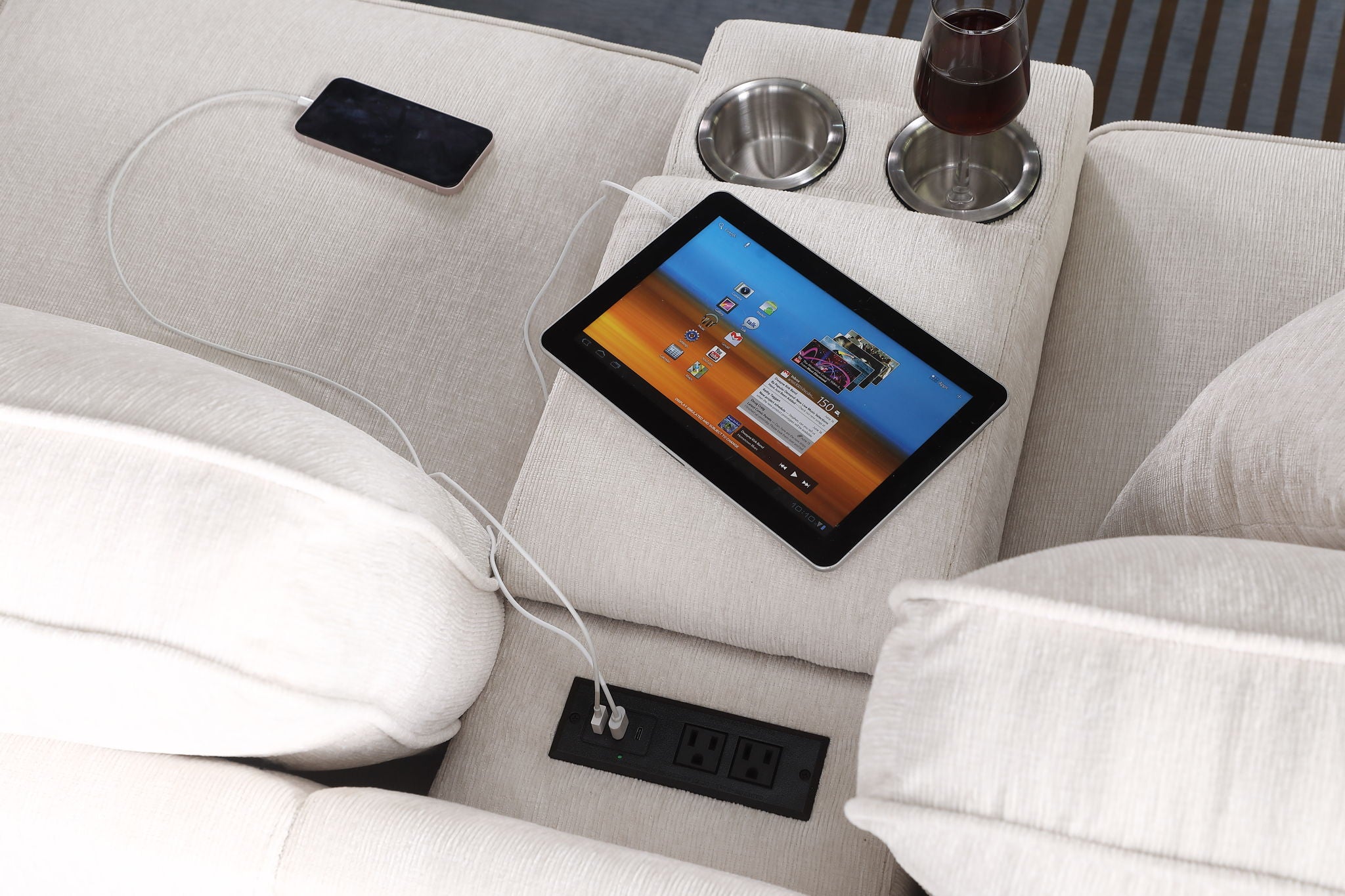 Ted - Sectional Sofa With Ottoman - Beige - Best Buy Furniture