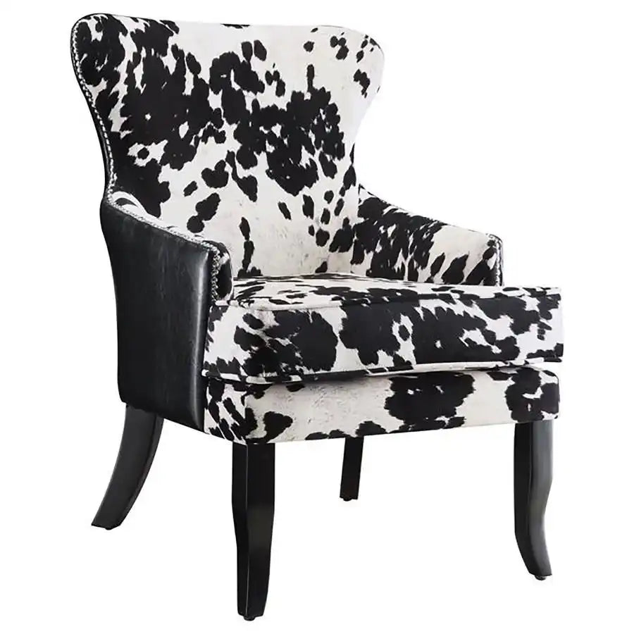 Trea - Cowhide Print Upholstered Accent Chair - Black And White - Best Buy Furniture