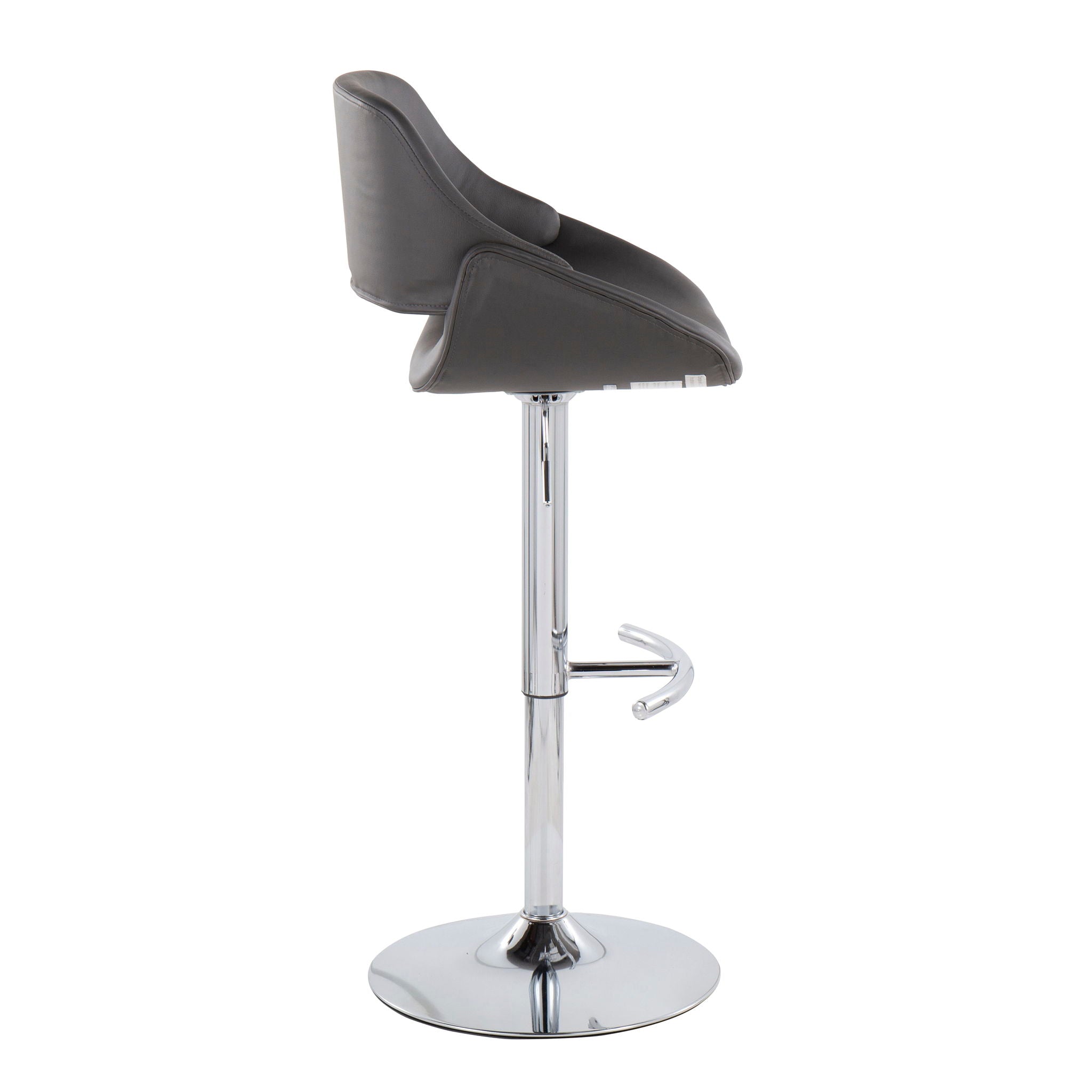 Fabrico - Contemporary Adjustable Bar Stool With Rounded T Footrest (Set of 2) - Best Buy Furniture