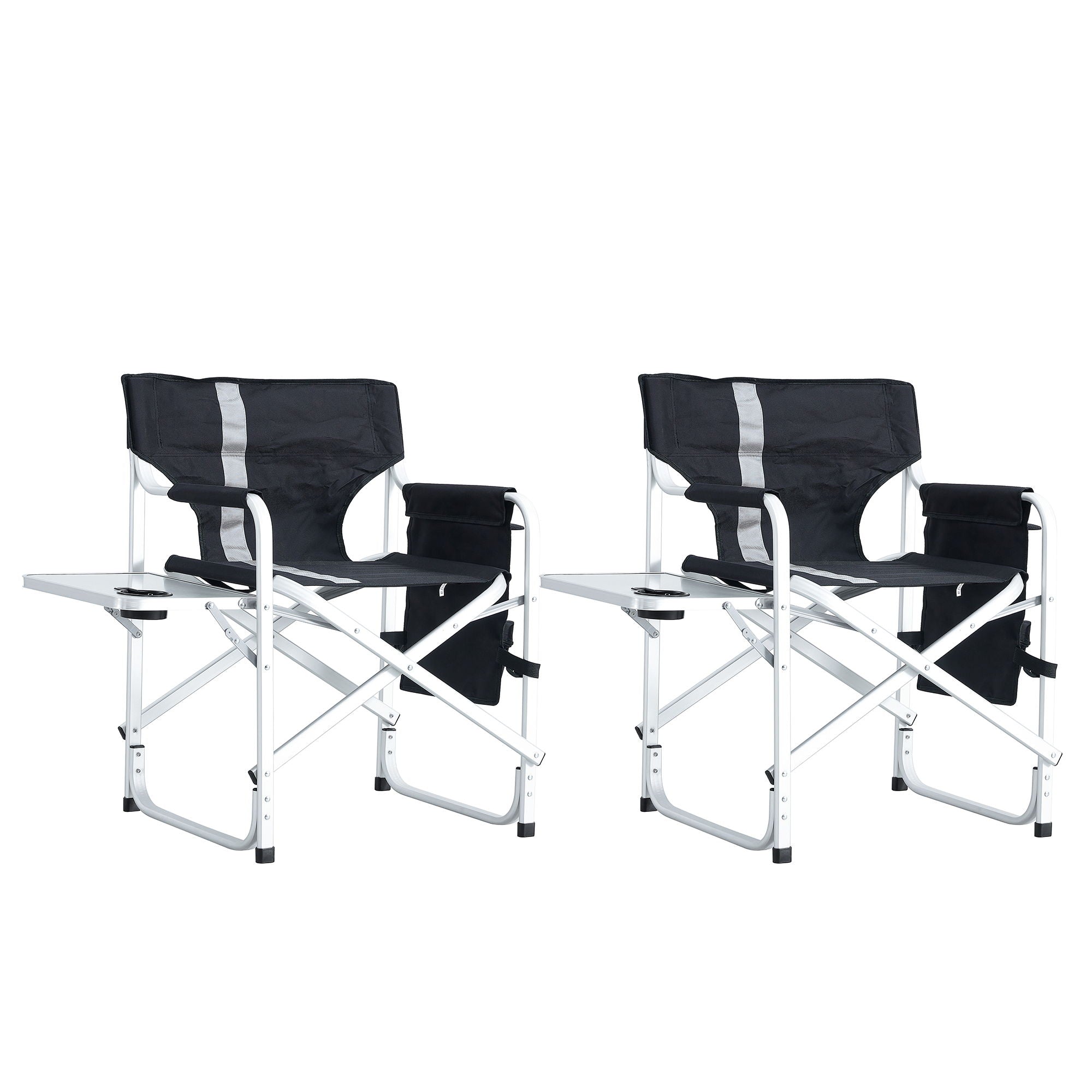 Padded Folding Outdoor Chair With Side Table And Storage Pockets, Lightweight Oversized Directors Chair For Indoor, Outdoor Camping, Picnics And Fishing - Best Buy Furniture