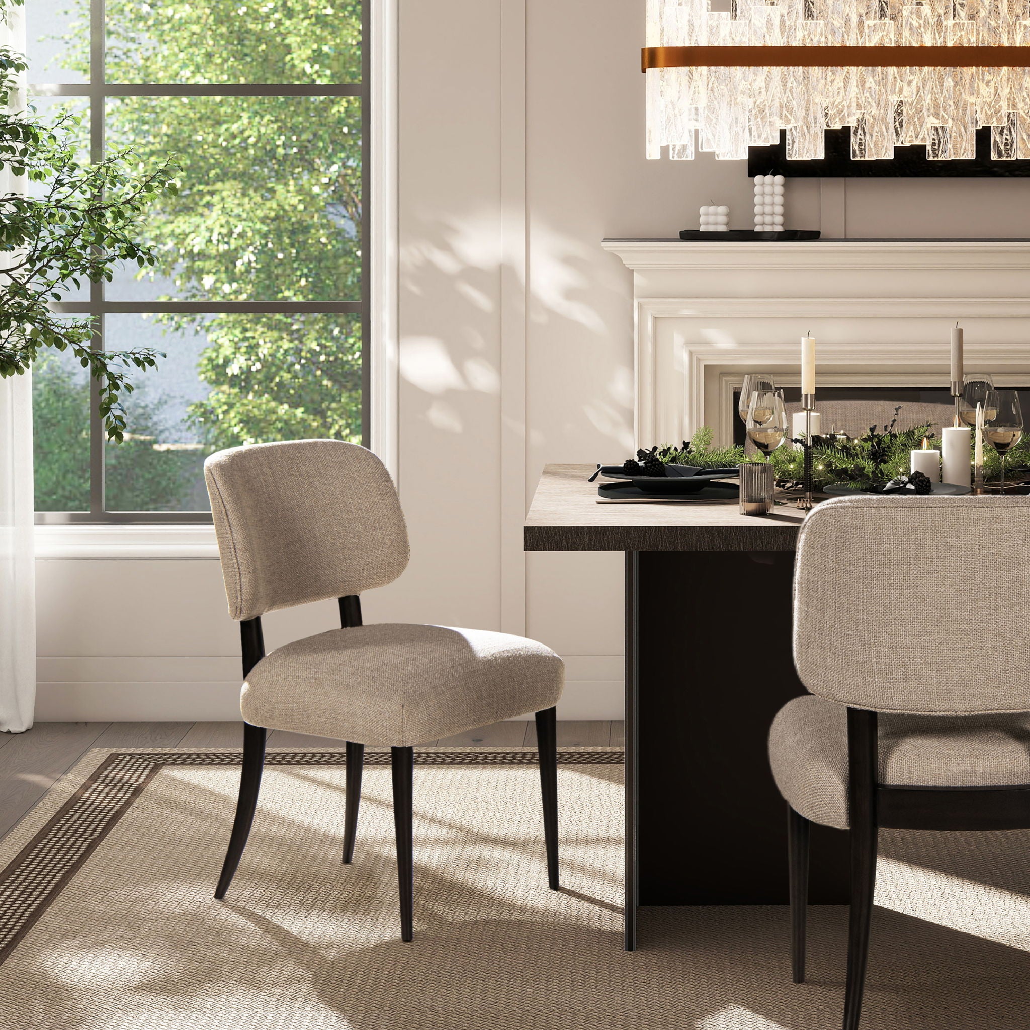 Harriet - Split Back Upholstered Dining Side Chair (Set of 2) - Merino Gray - Best Buy Furniture