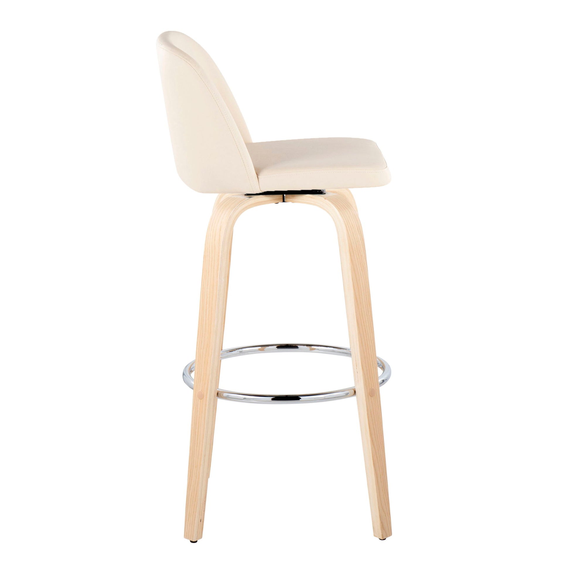 Toriano - Contemporary Fixed Height Barstool & Swivel With Round Footrest (Set of 2) - Best Buy Furniture