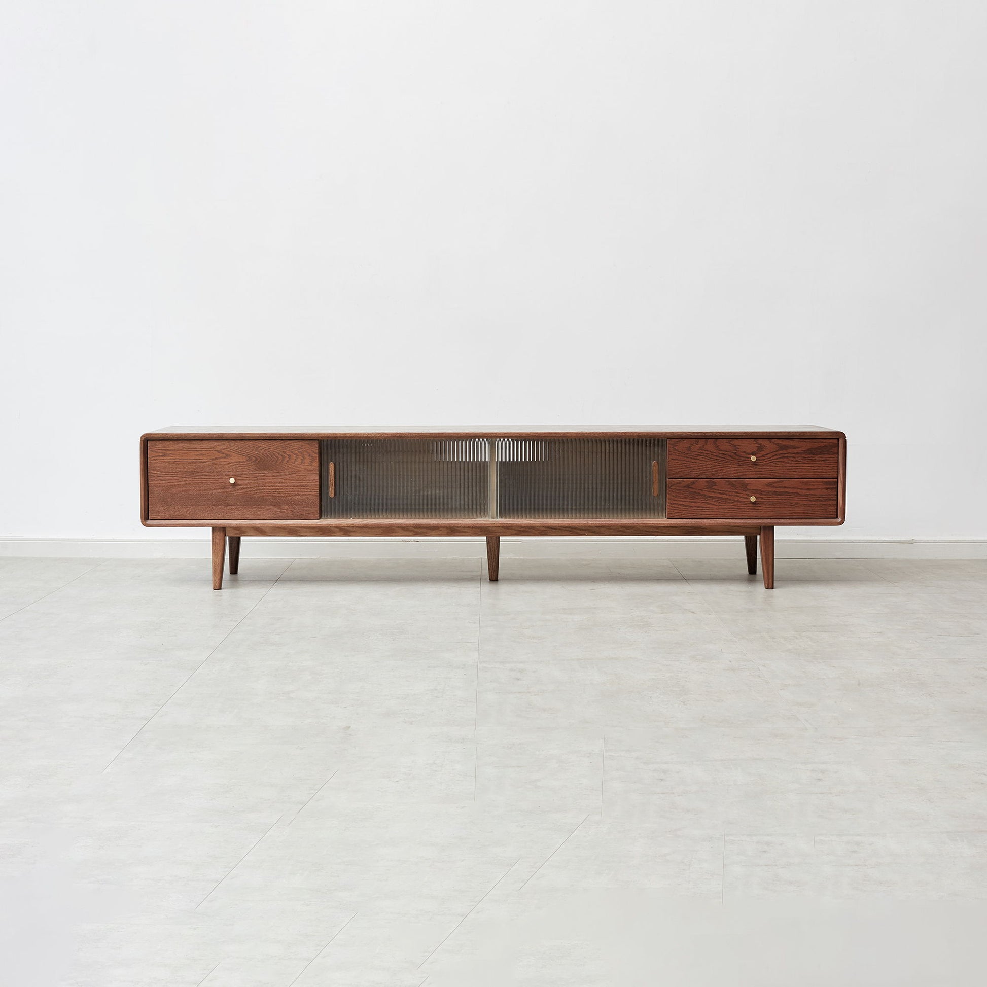 TV Cabinet With Chinese Changhong Glass Doors, Two Drawer Storage Space TV Standing - Best Buy Furniture